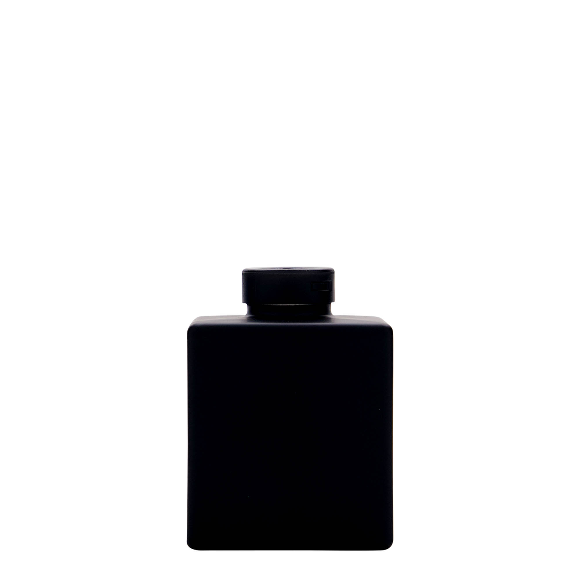 100 ml stiklinis butelis „Cube“, kvadratinis, juodas, anga: kamštis 100 ml stiklinis butelis „Cube“, kvadratinis, juodas, anga: kamštis