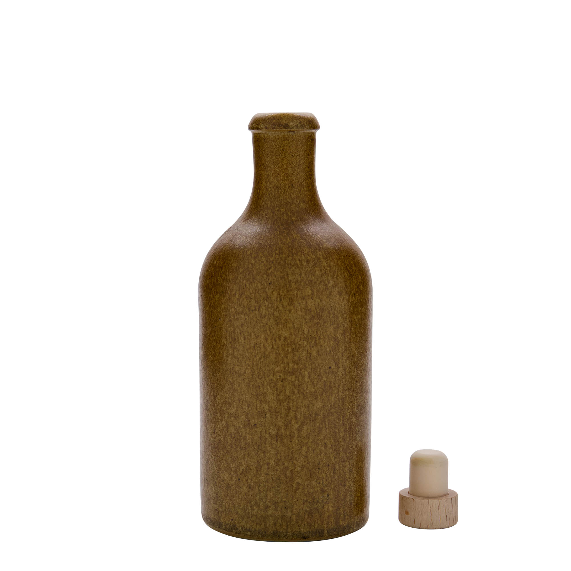 500 ml molinis ąsotis, keraminis, rudas-kristalinis, anga: kamštis
