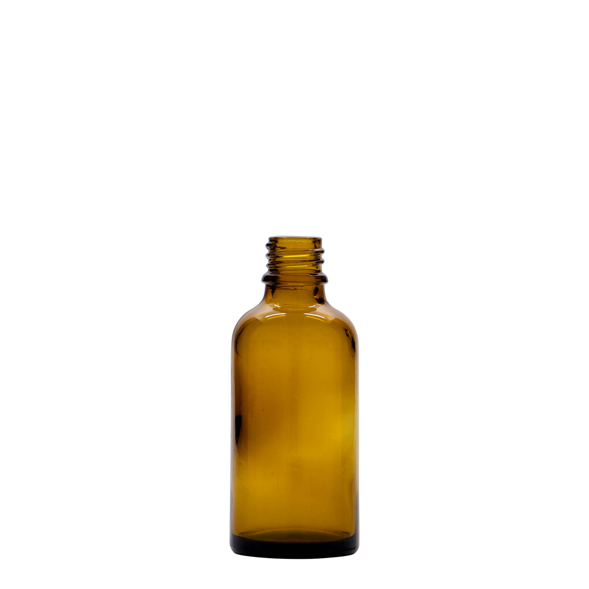 50 ml medicininis buteliukas su losjono siurbliu, stiklas, rudas, anga: DIN 18