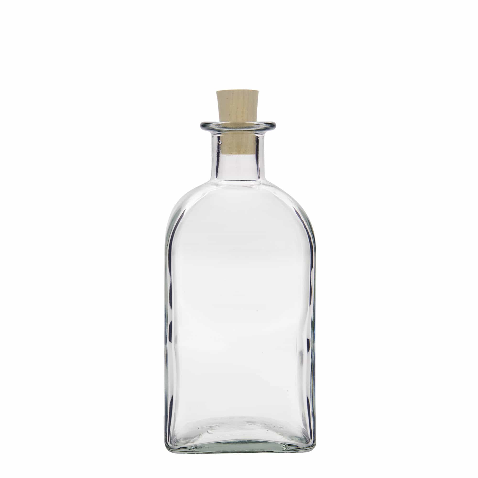 500 ml stiklinis butelis Apotheker Carré, kvadratinis, anga: kamštis