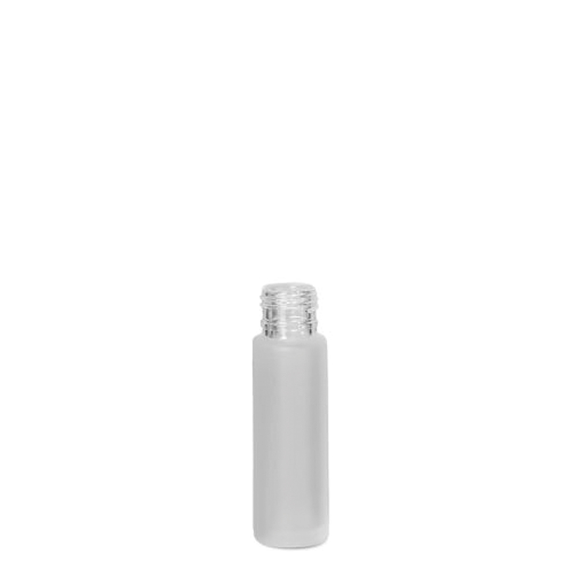 10 ml rutulinis buteliukas, stiklas, matinė, anga: sraigtinis kamštis