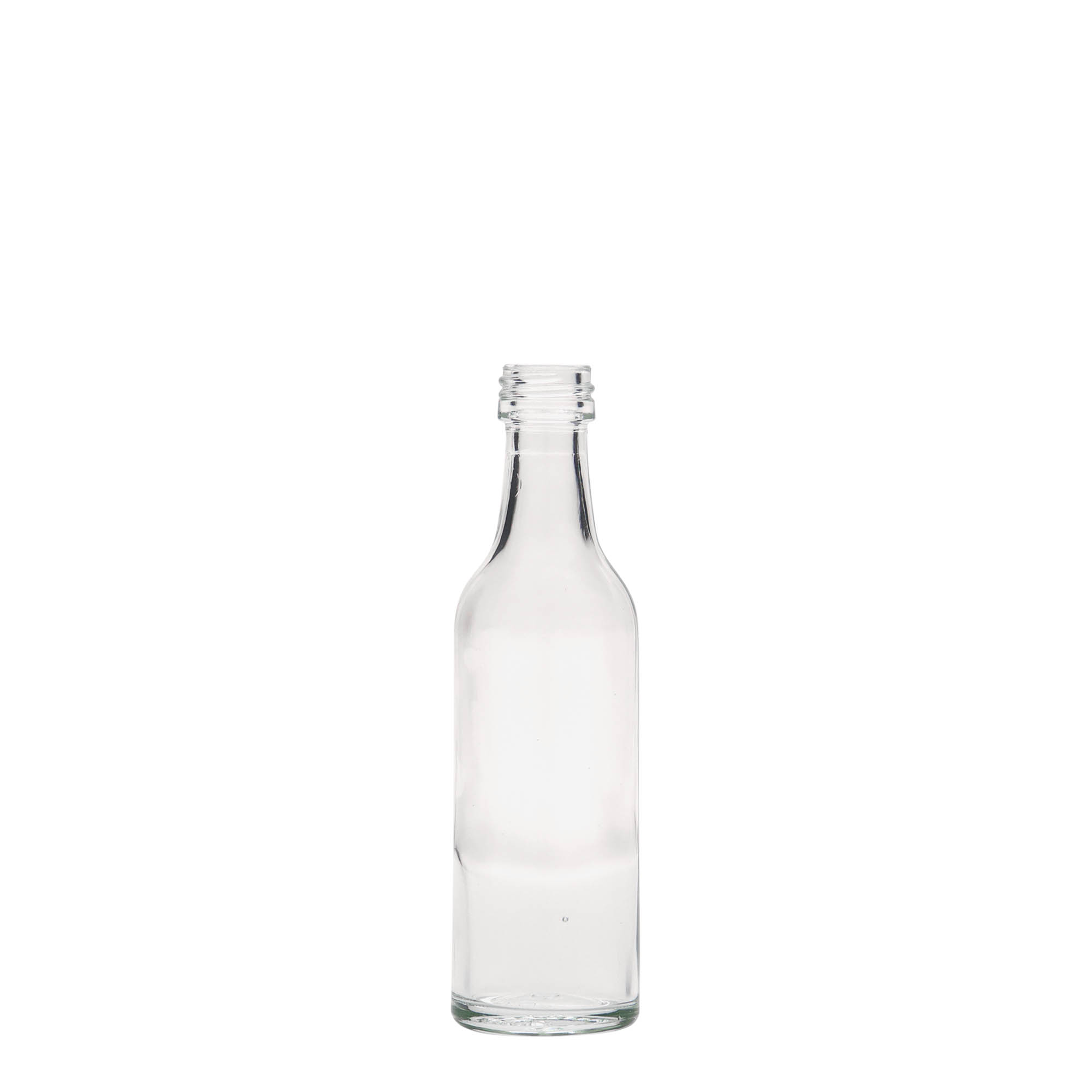 50 ml stiklinis buteliukas su tiesiu kakleliu, anga: PP 18 50 ml stiklinis buteliukas su tiesiu kakleliu, anga: PP 18