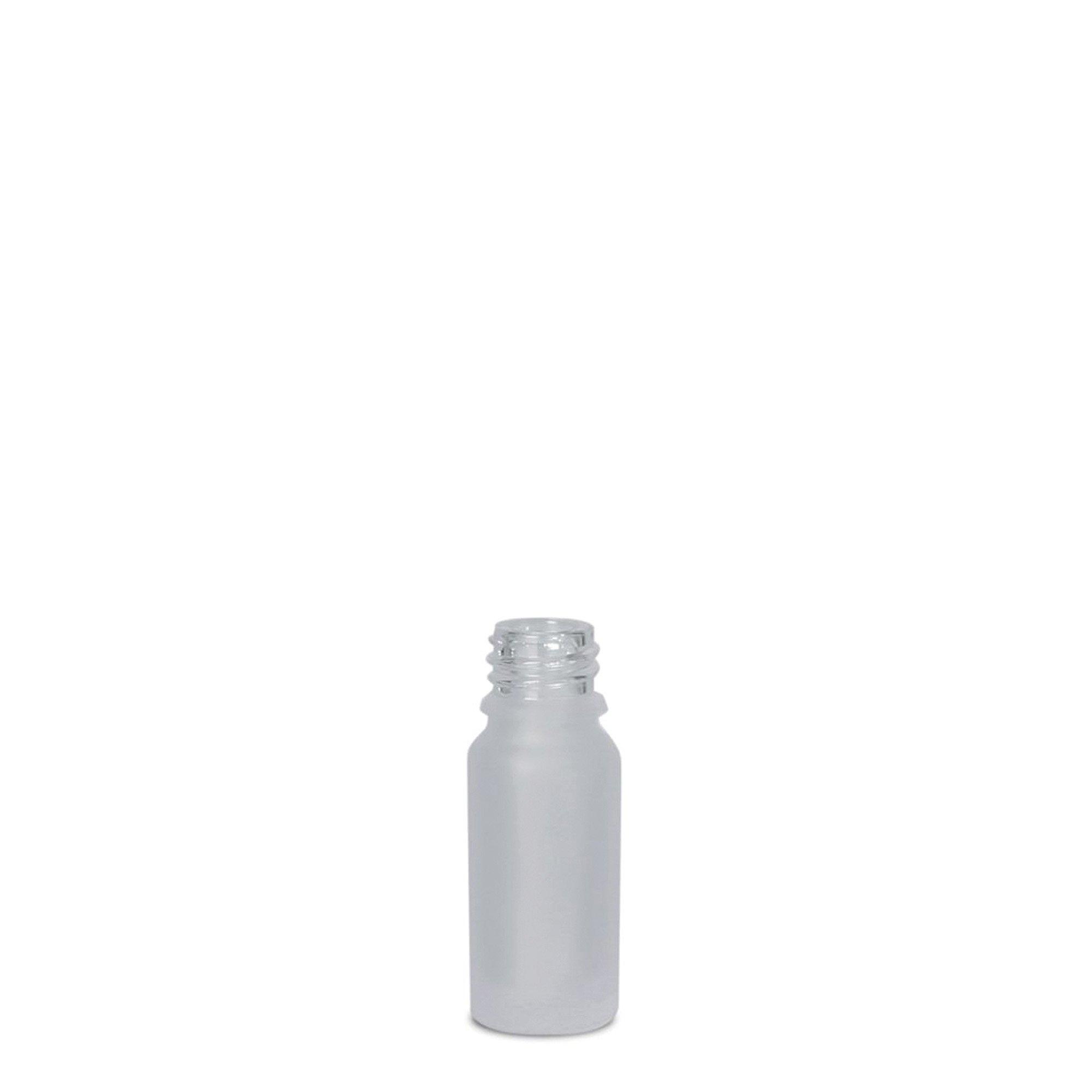 10 ml medicininis buteliukas, stiklas, matinis, burna: DIN 18