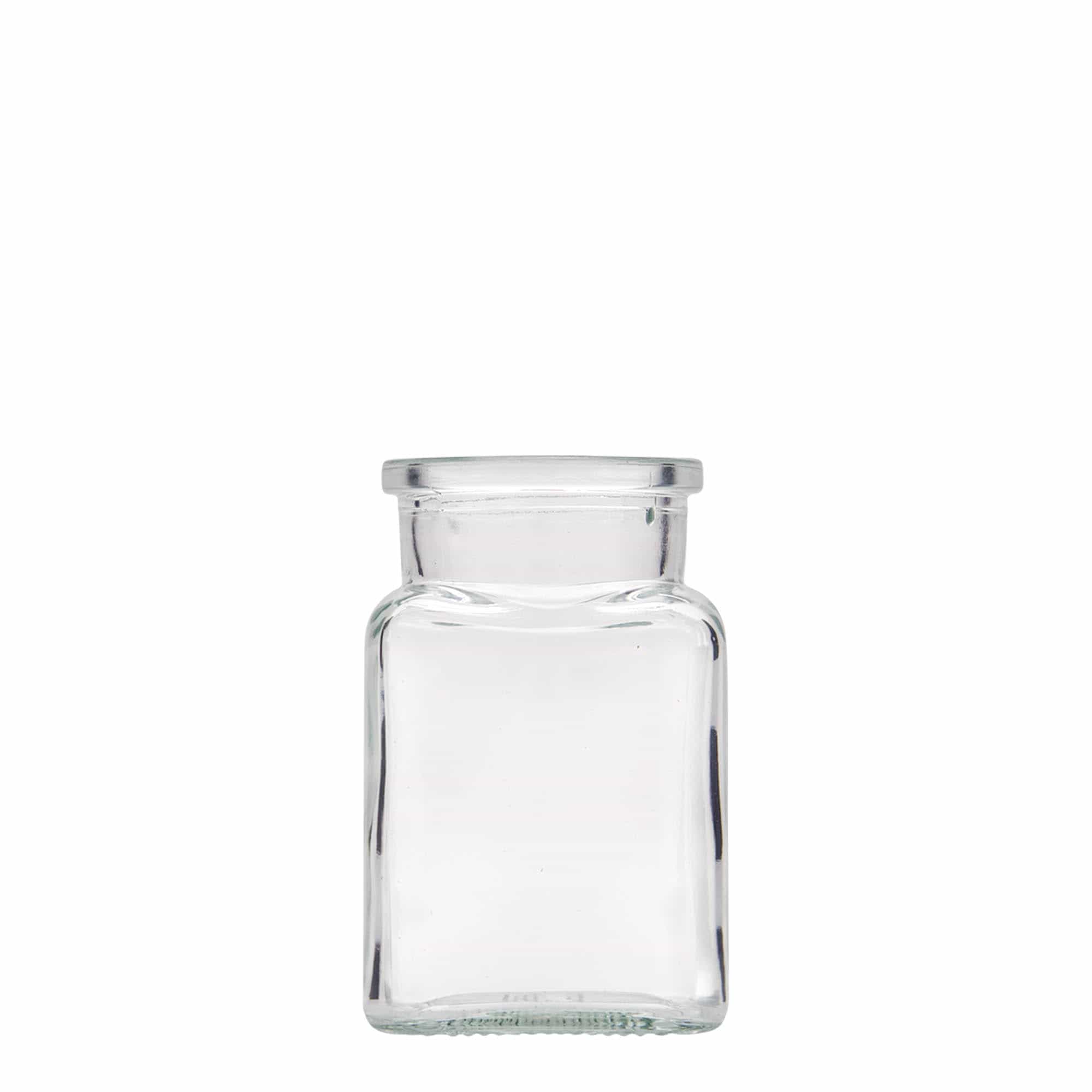 150 ml kamštinis stiklas, kvadratinis, burna: kamštis