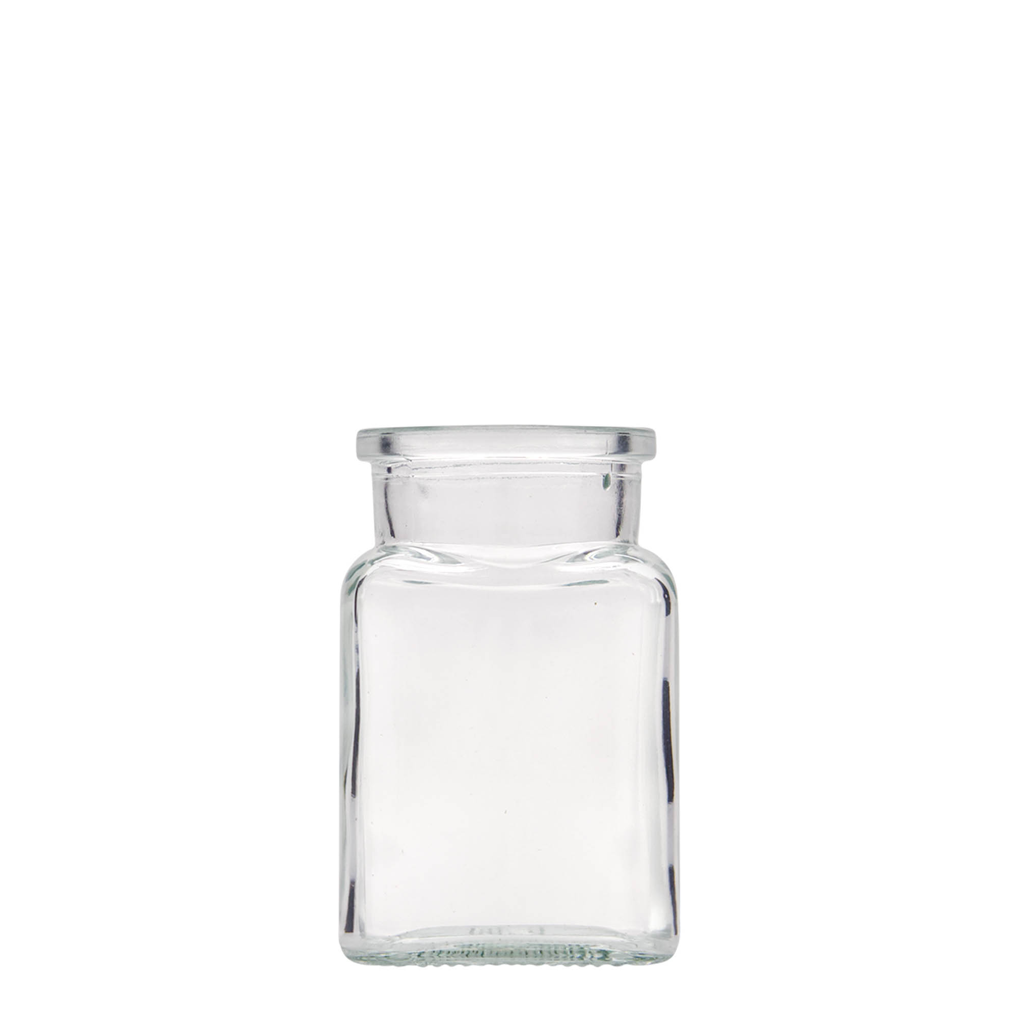 150 ml kamštinis stiklas, kvadratinis, burna: kamštis