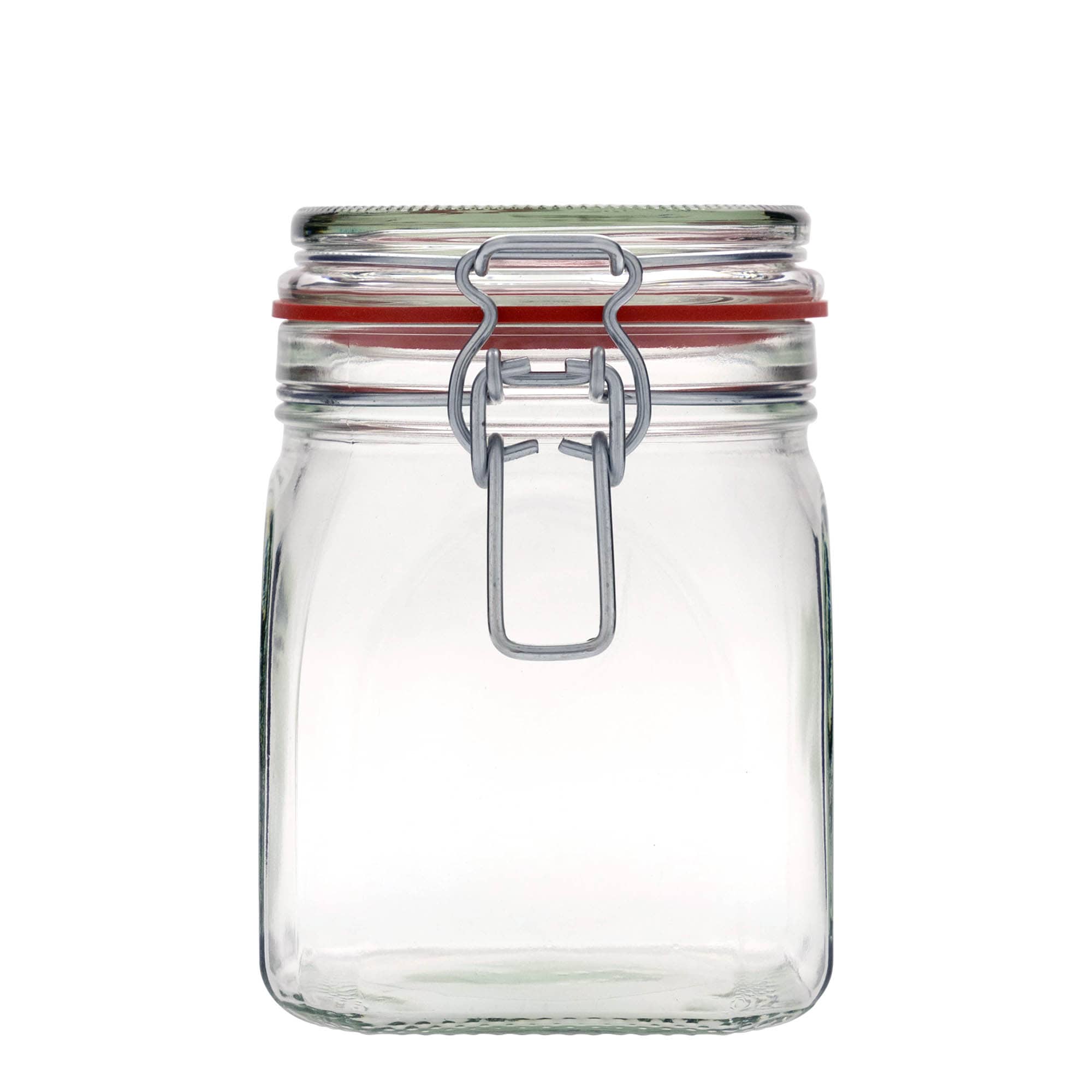 900 ml vielos užsegimo stiklainis, kvadratinis, anga: vielos užsegimas