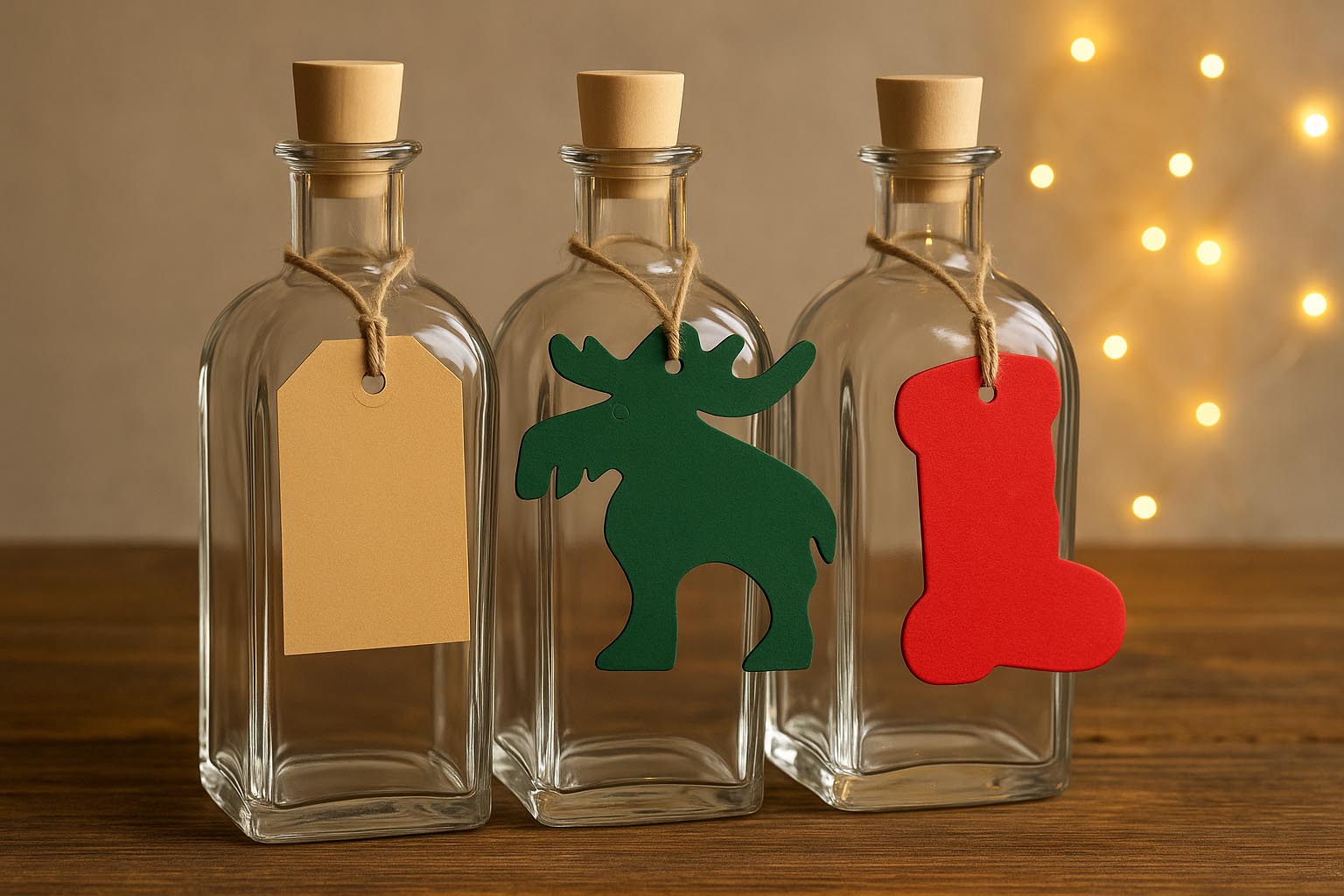 Stačiakampis kabantis etiketė, ruda