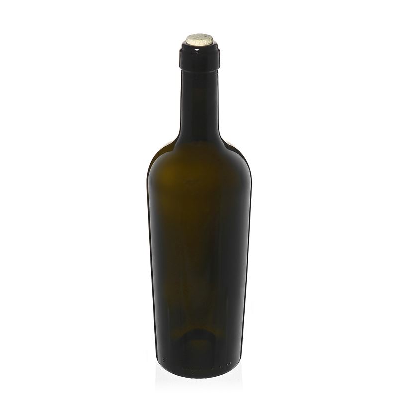 750 ml vyno butelis „Imperiale“, senovinės žalios spalvos, kamštis