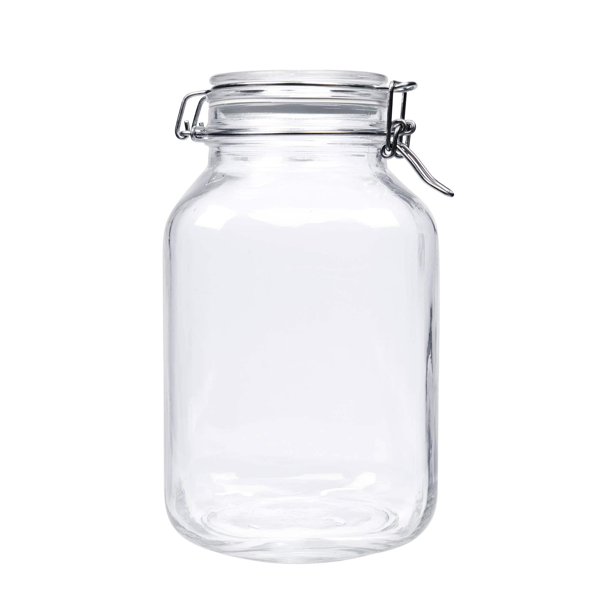 3.000 ml vielos užsegimo stiklainis „Fido“, kvadratinis, anga: vielos užsegimas
