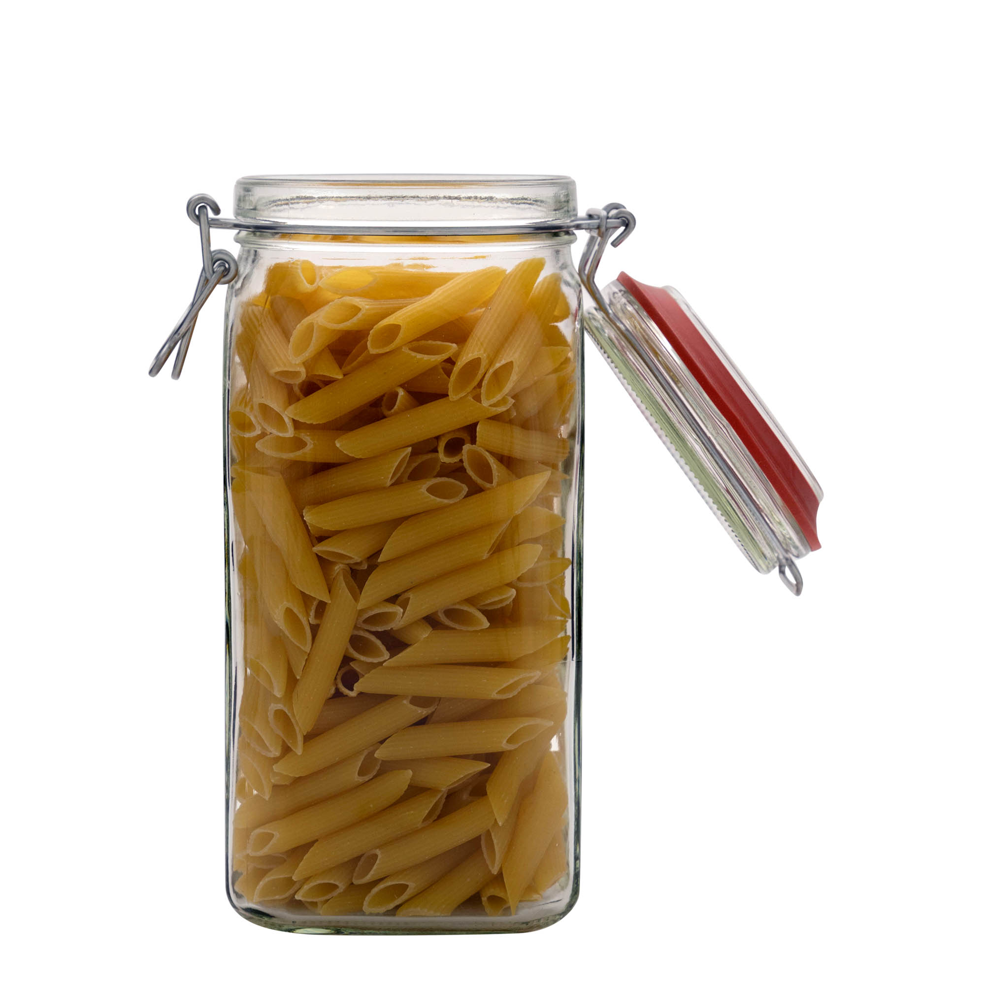 1,540 ml vielos užsegimo stiklainis #, kvadratinis, anga: vielos užsegimas