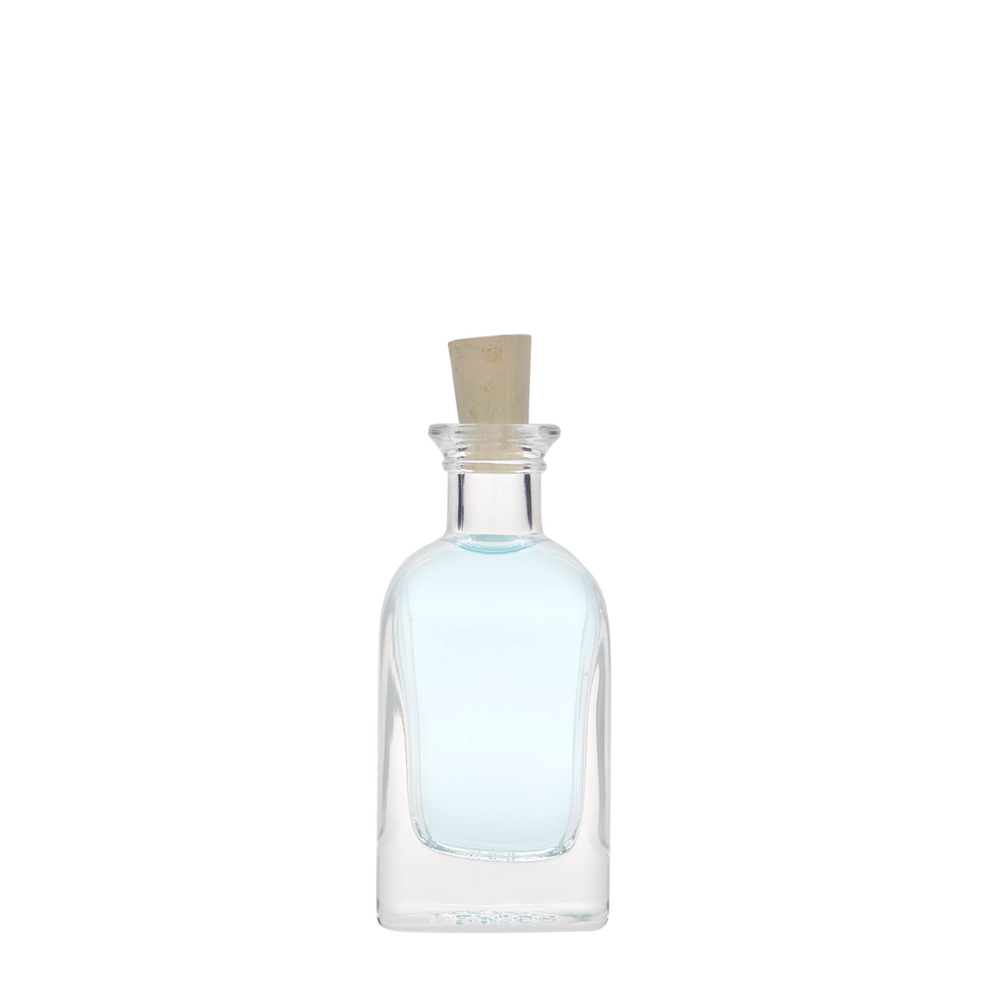 40 ml stiklinis buteliukas Apotheker Carré, kvadratinis, anga: kamštis 40 ml stiklinis buteliukas Apotheker Carré, kvadratinis, anga: kamštis