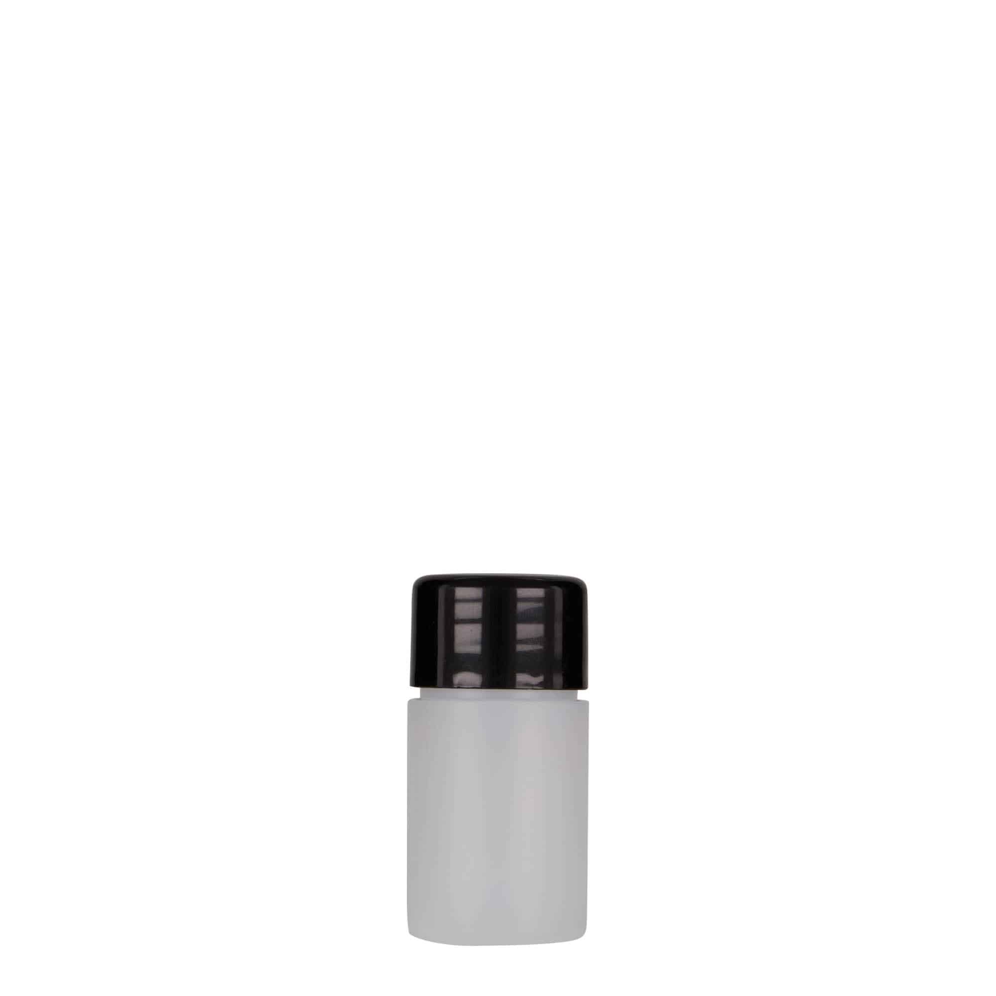 15 ml plastikinis buteliukas „Tuffy“, HDPE, natūralus, anga: 24/410