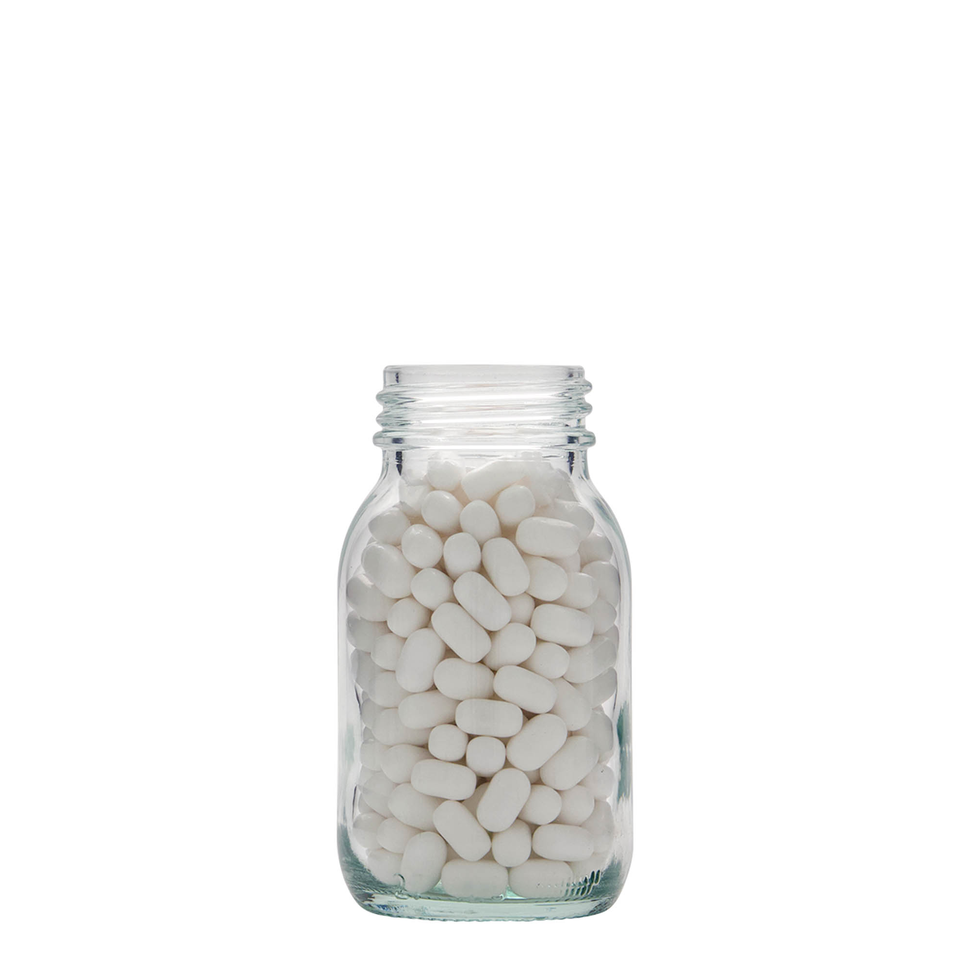 125 ml plataus kaklo stiklainis, anga: DIN 40