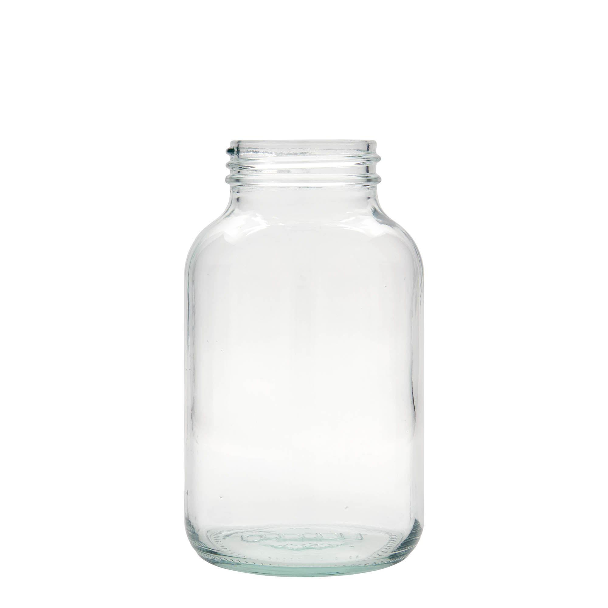 1.000 ml plačios burnos stiklainis, anga: DIN 68