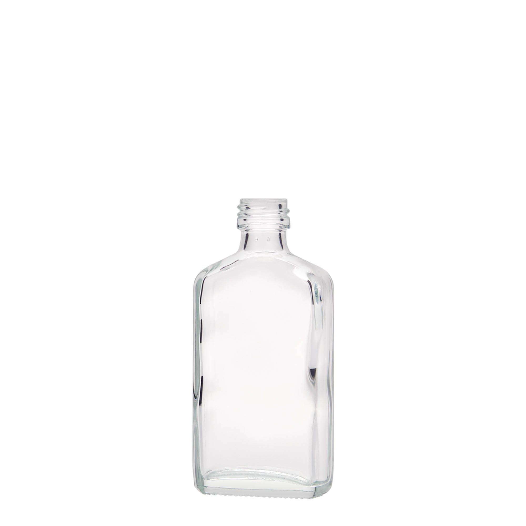 50 ml kišeninė buteliukas, stačiakampis, stiklas, burnos dalis: PP 18 50 ml kišeninė buteliukas, stačiakampis, stiklas, burnos dalis: PP 18