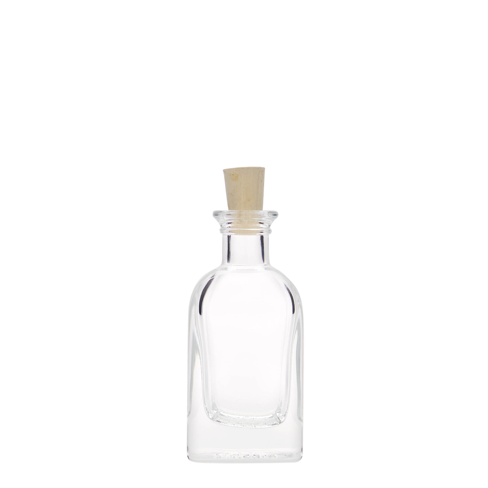 40 ml stiklinis buteliukas Apotheker Carré, kvadratinis, anga: kamštis 40 ml stiklinis buteliukas Apotheker Carré, kvadratinis, anga: kamštis