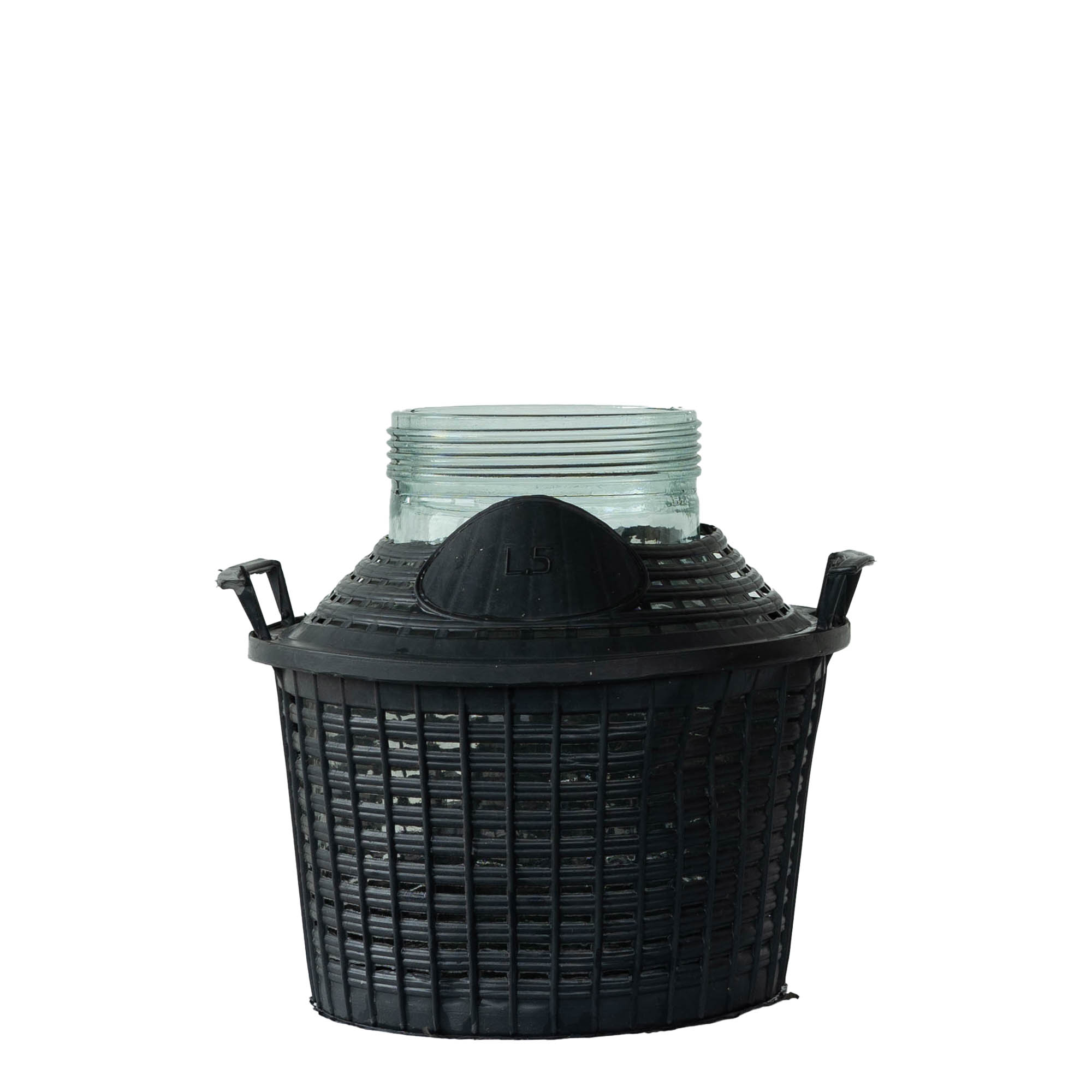 5 l balioninė talpa plačiu kaklu, stiklas, anga: srieginis uždarymas