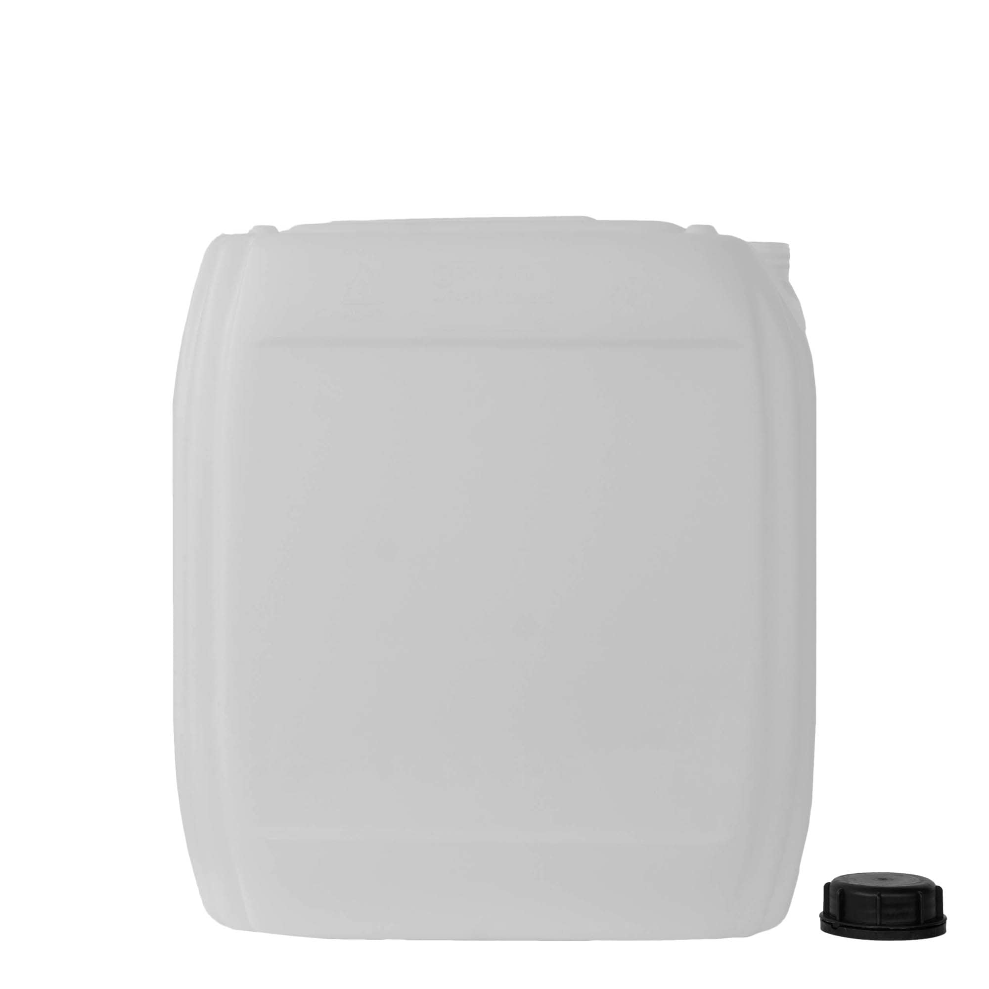 25 l kanistras, stačiakampis, HDPE plastikas, natūralios spalvos, anga: ND 60