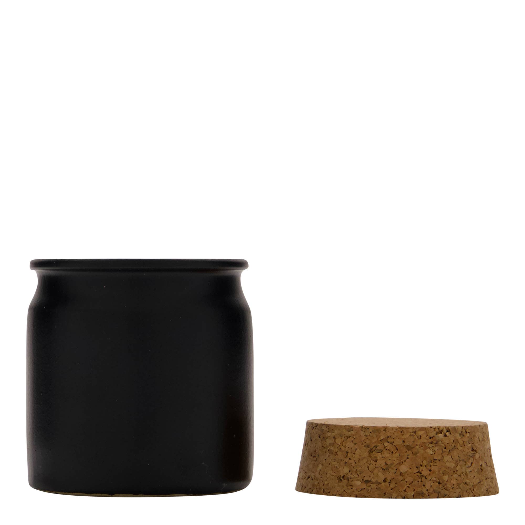 160 ml molinis indas, keramika, juodas, anga: kamštis