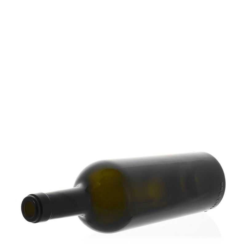 750 ml vyno butelis „Imperiale“, senovinės žalios spalvos, kamštis