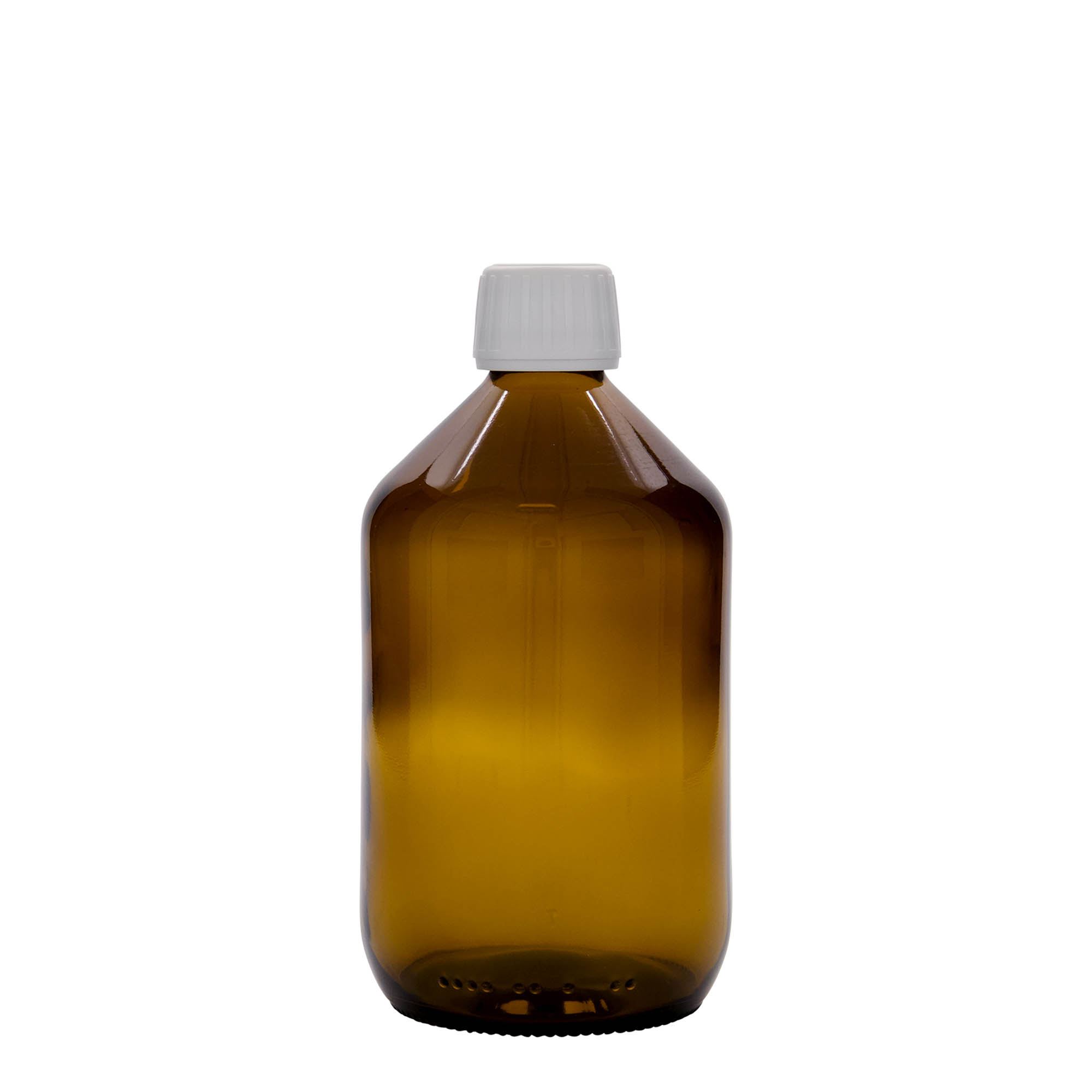 500 ml medicininis buteliukas, rudas, stiklas, burna: PP 28 500 ml medicininis buteliukas, rudas, stiklas, burna: PP 28