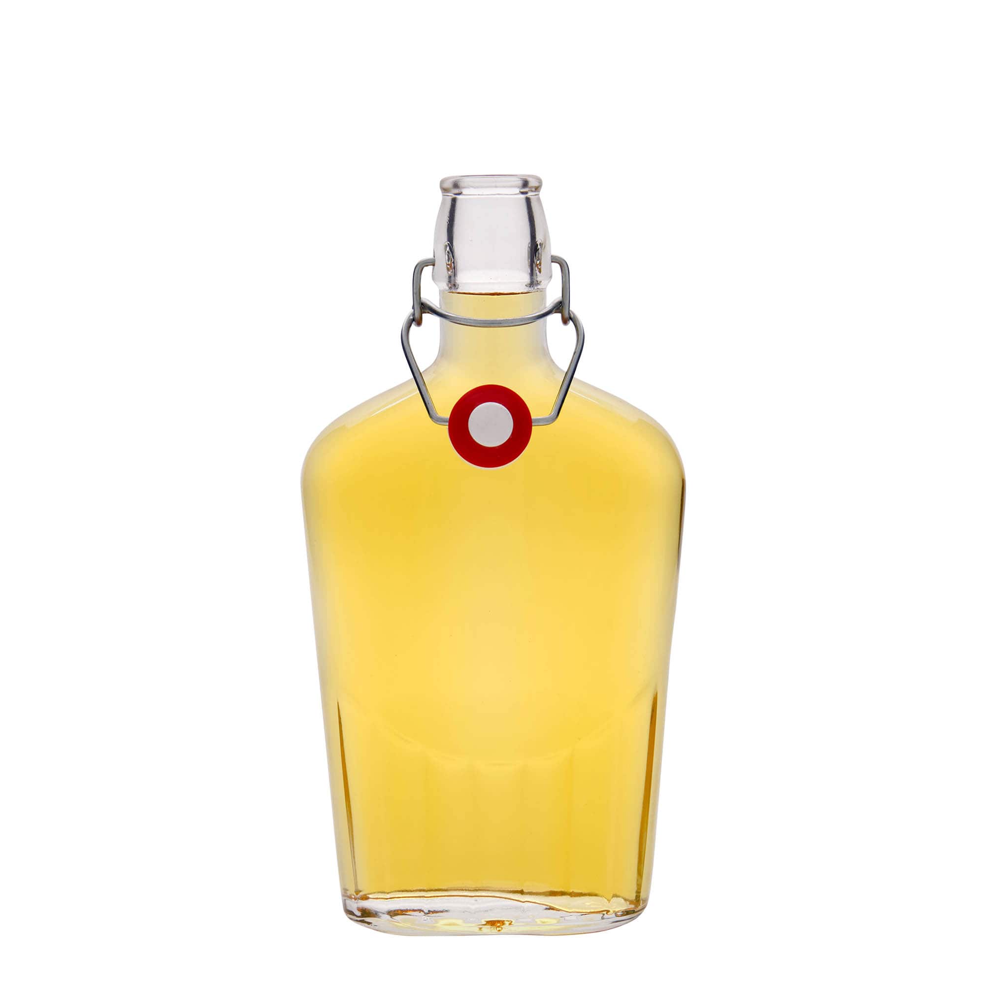 500 ml stiklinis butelis „Fiaschetta“, ovalus, kamštis: spaustuko uždarymas