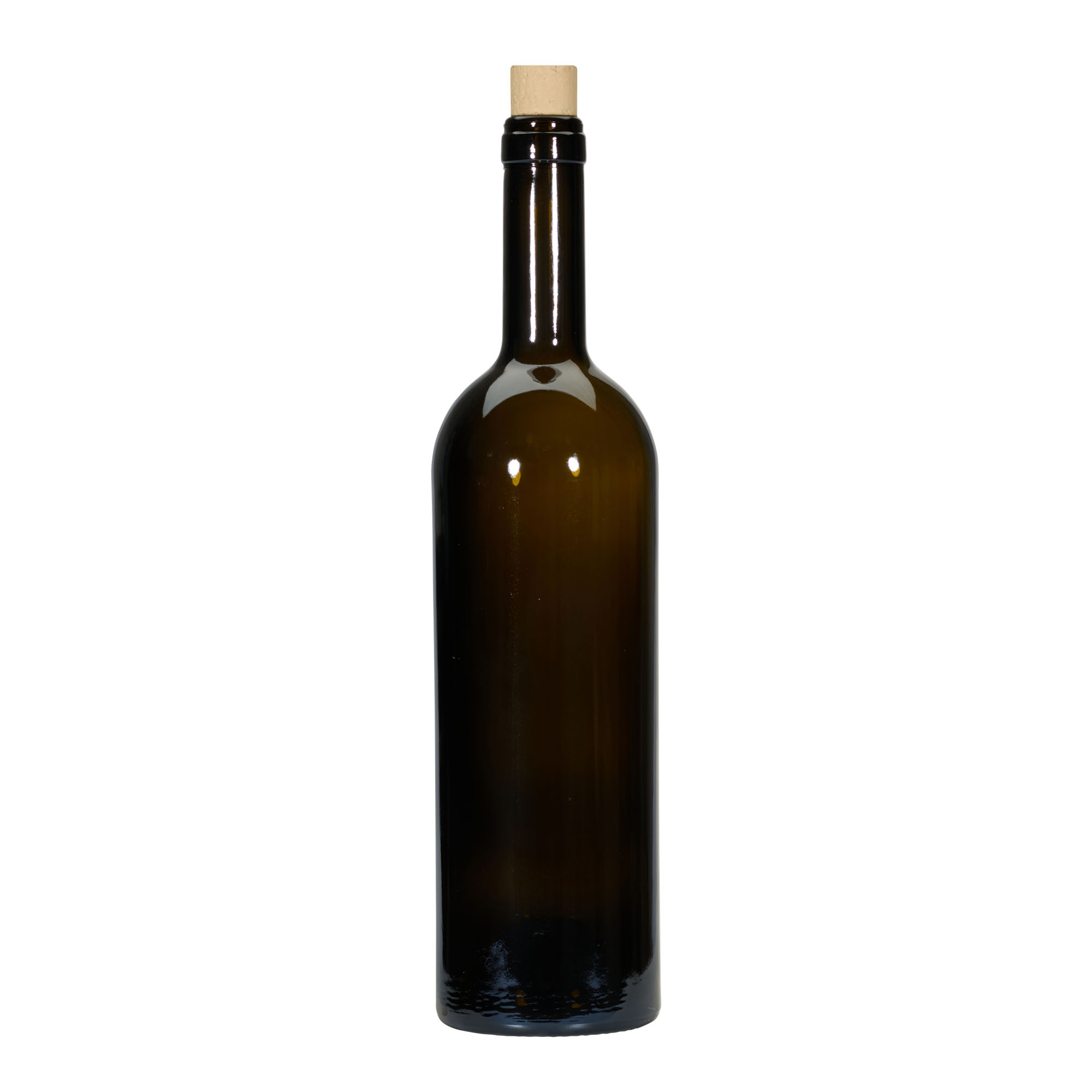 750 ml vyno butelis „Golia“, antikinė žalia, kamštis 750 ml vyno butelis „Golia“, antikinė žalia, kamštis