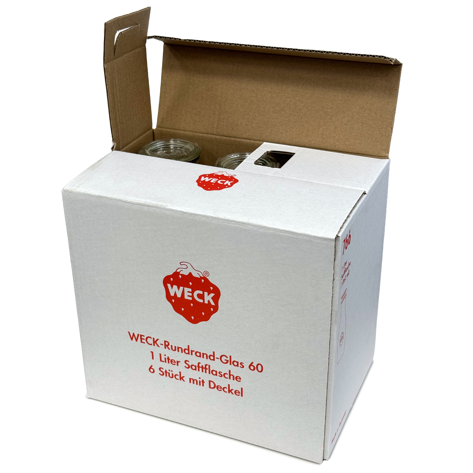 6x 1000 ml WECK-sulčių butelis su stiklo dangteliu RR 60