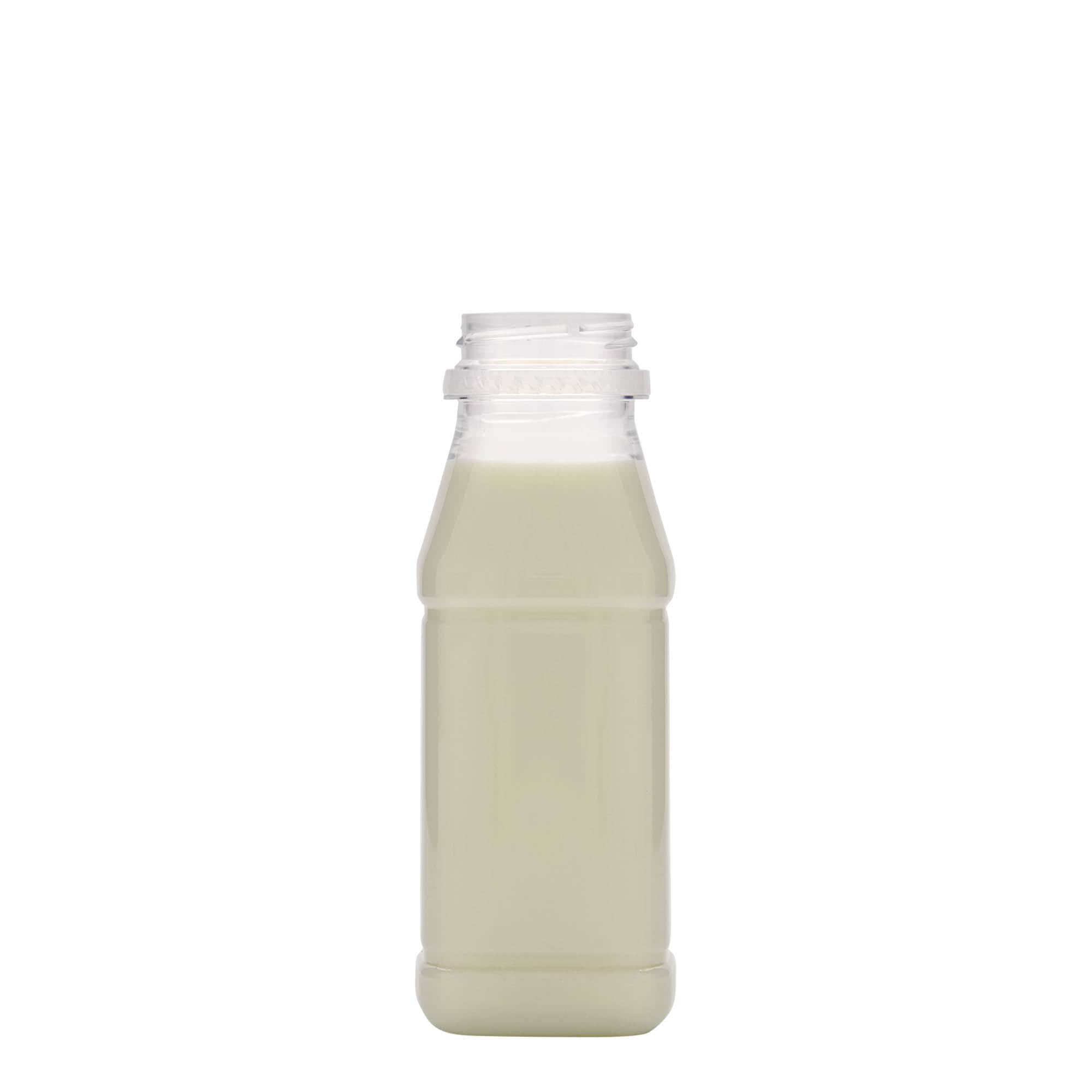 250 ml PET butelis „Milk and Juice Carré“, kvadratinis, plastikas, anga: 38 mm