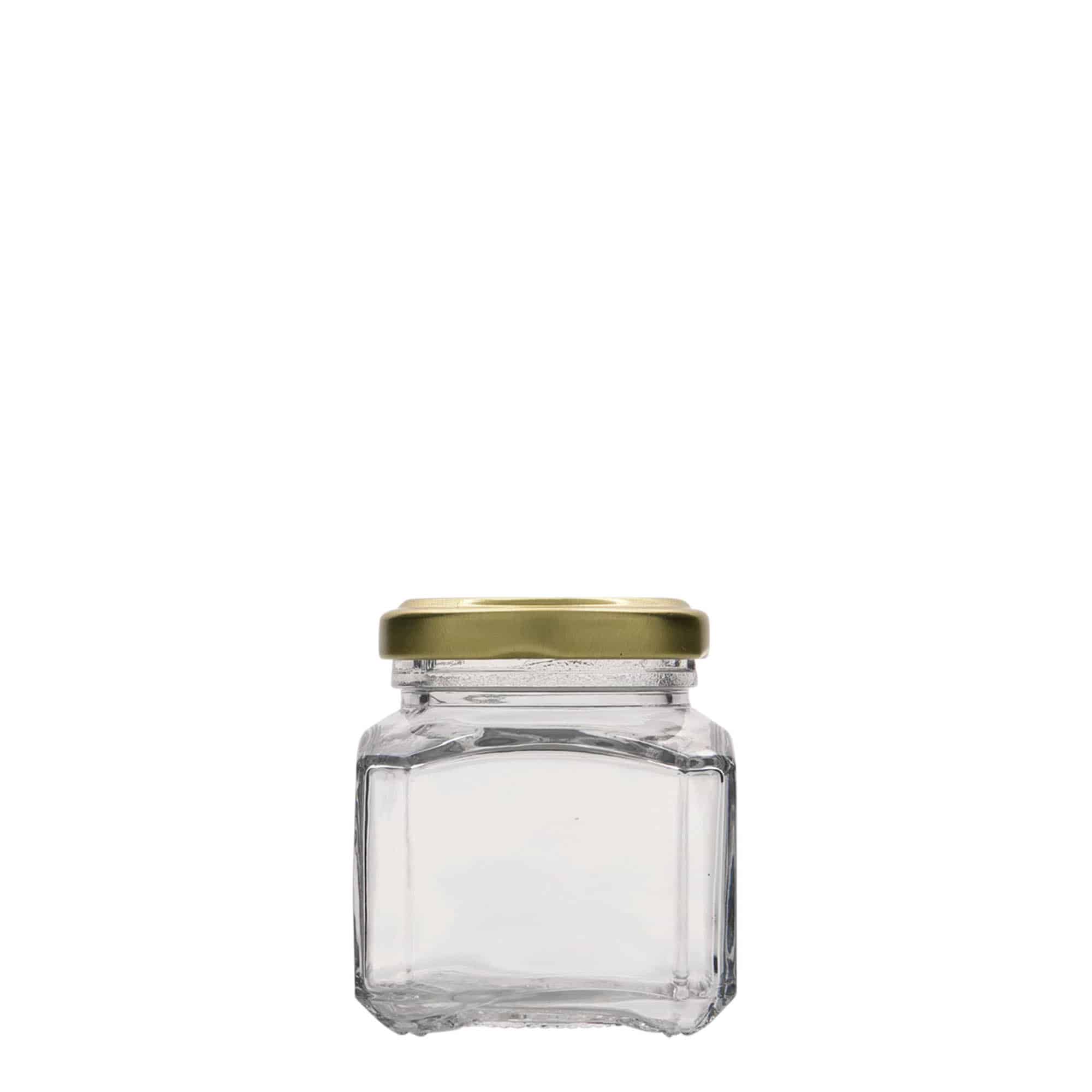 106 ml keturkampis stiklainis „Milanas“, anga: sukamas dangtelis (TO 48)