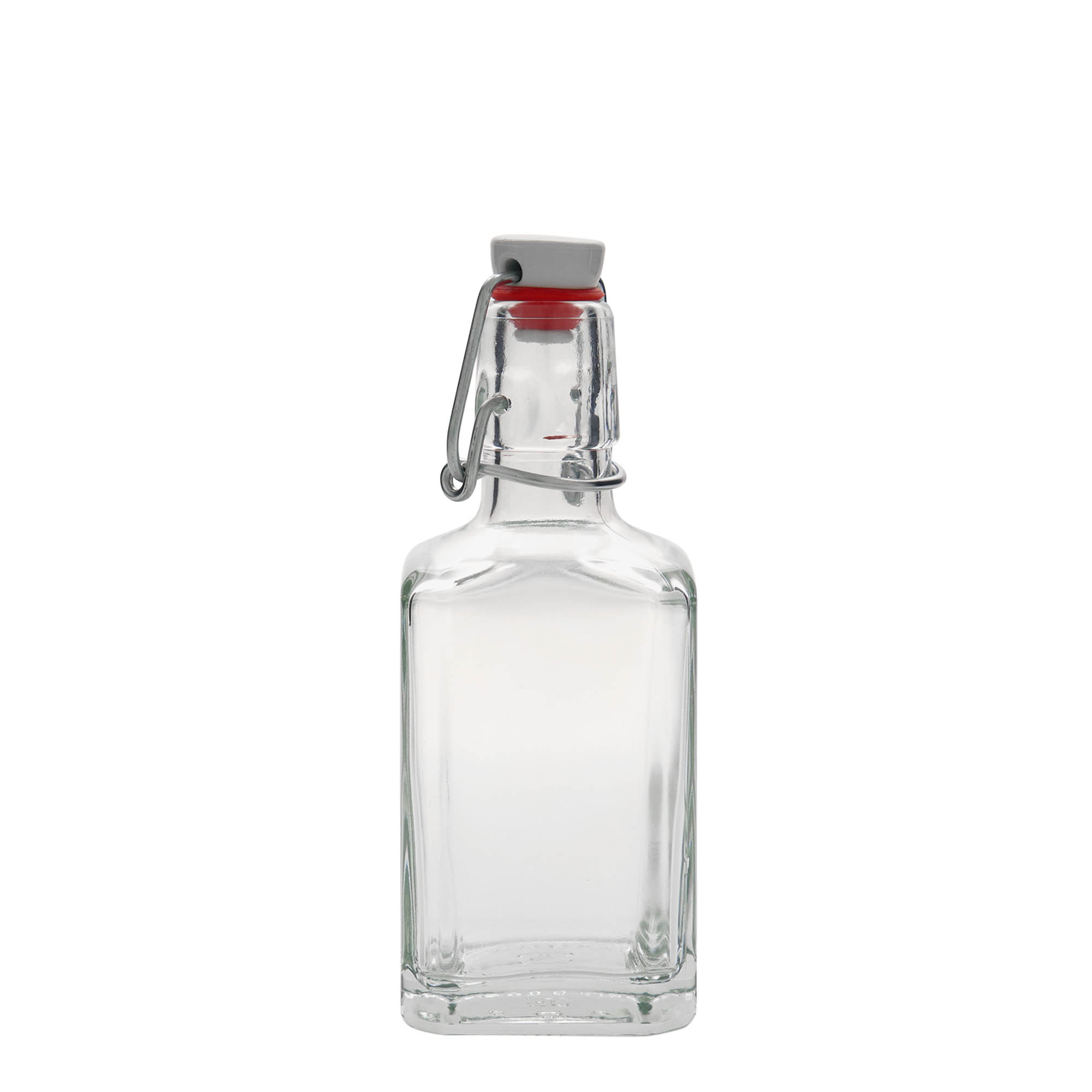 250 ml stiklinis butelis „Rialto“, kvadratinis, anga: užsegamas užraktas 250 ml stiklinis butelis „Rialto“, kvadratinis, anga: užsegamas užraktas