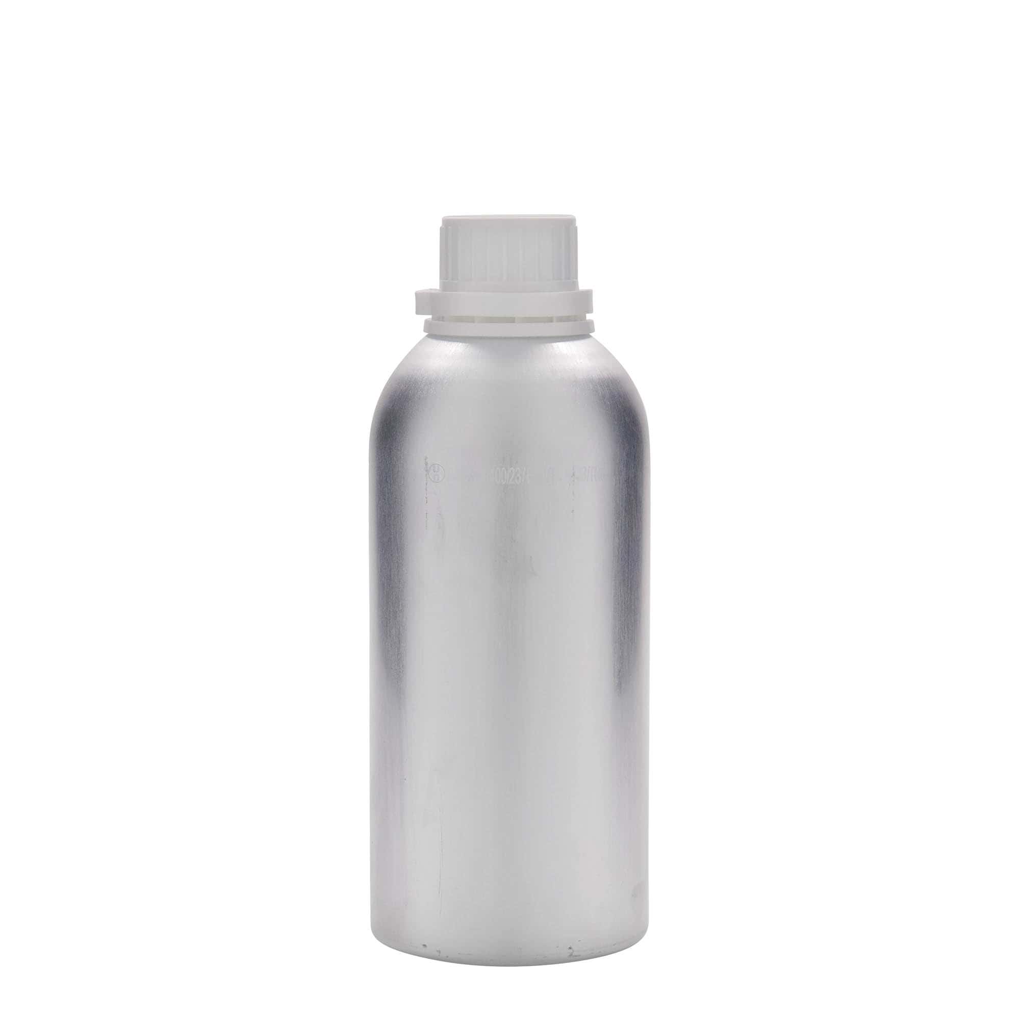 625 ml aliuminio butelis, metalas, sidabrinės spalvos, anga: DIN 32