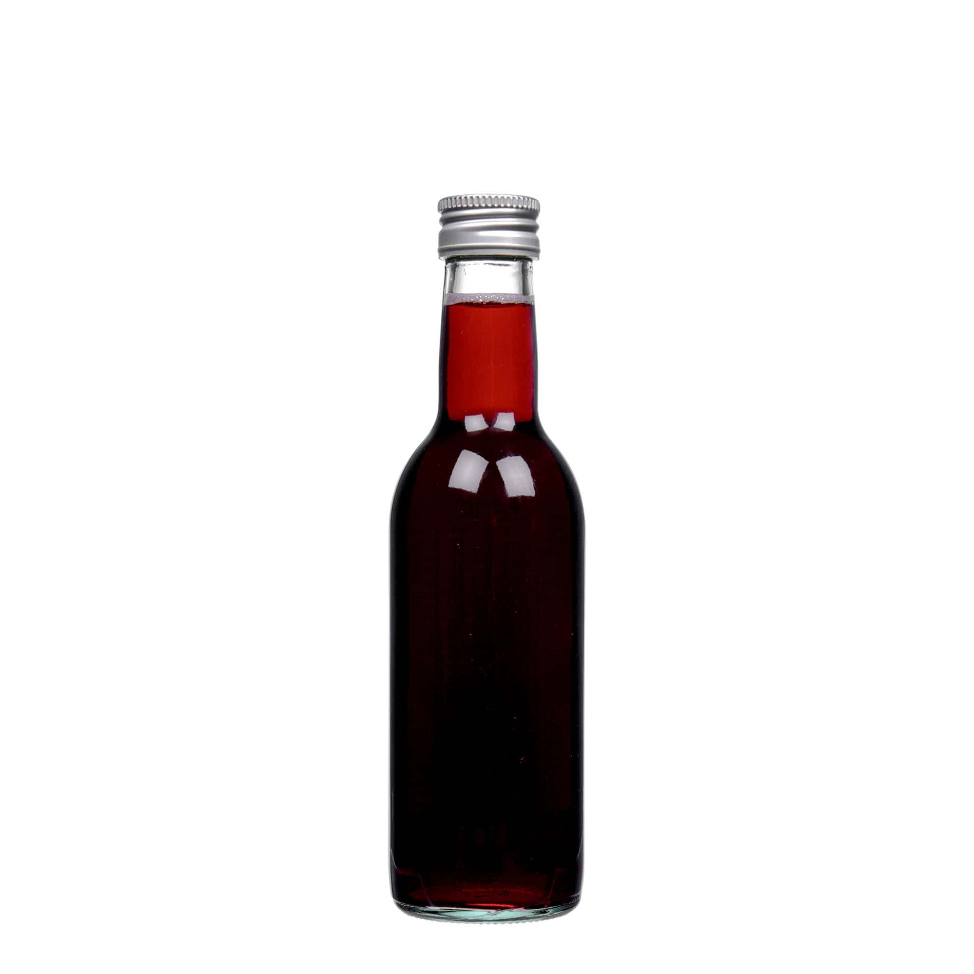250 ml stiklinis butelis „Bordo“, burna: PP 28