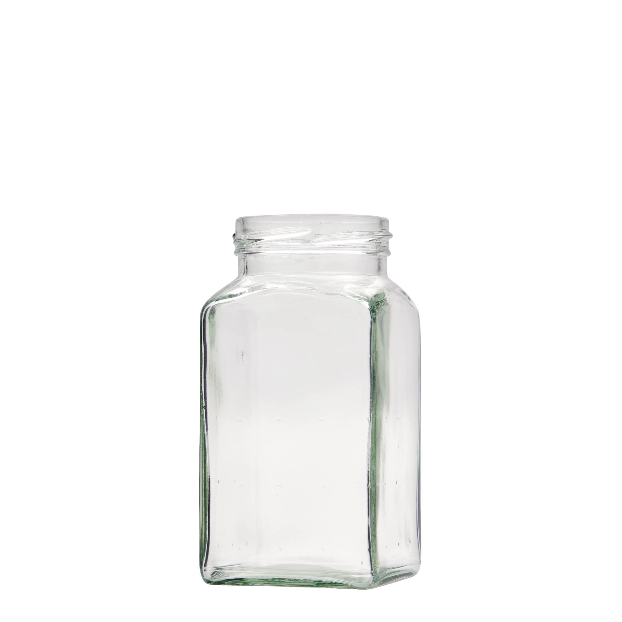 312 ml keturkampis stiklas, anga: sukamas dangtelis (TO 58)