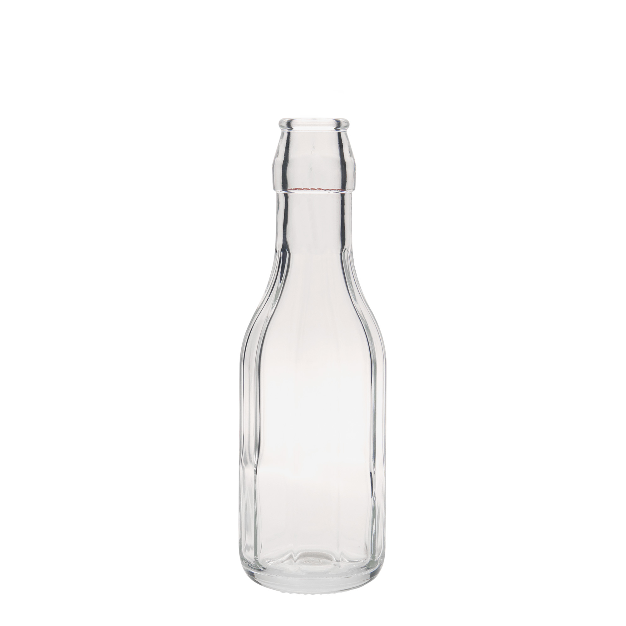 250 ml stiklinis butelis „Bravo“, dešimtkampis, kaklelis: užsegamas užraktas 250 ml stiklinis butelis „Bravo“, dešimtkampis, kaklelis: užsegamas užraktas