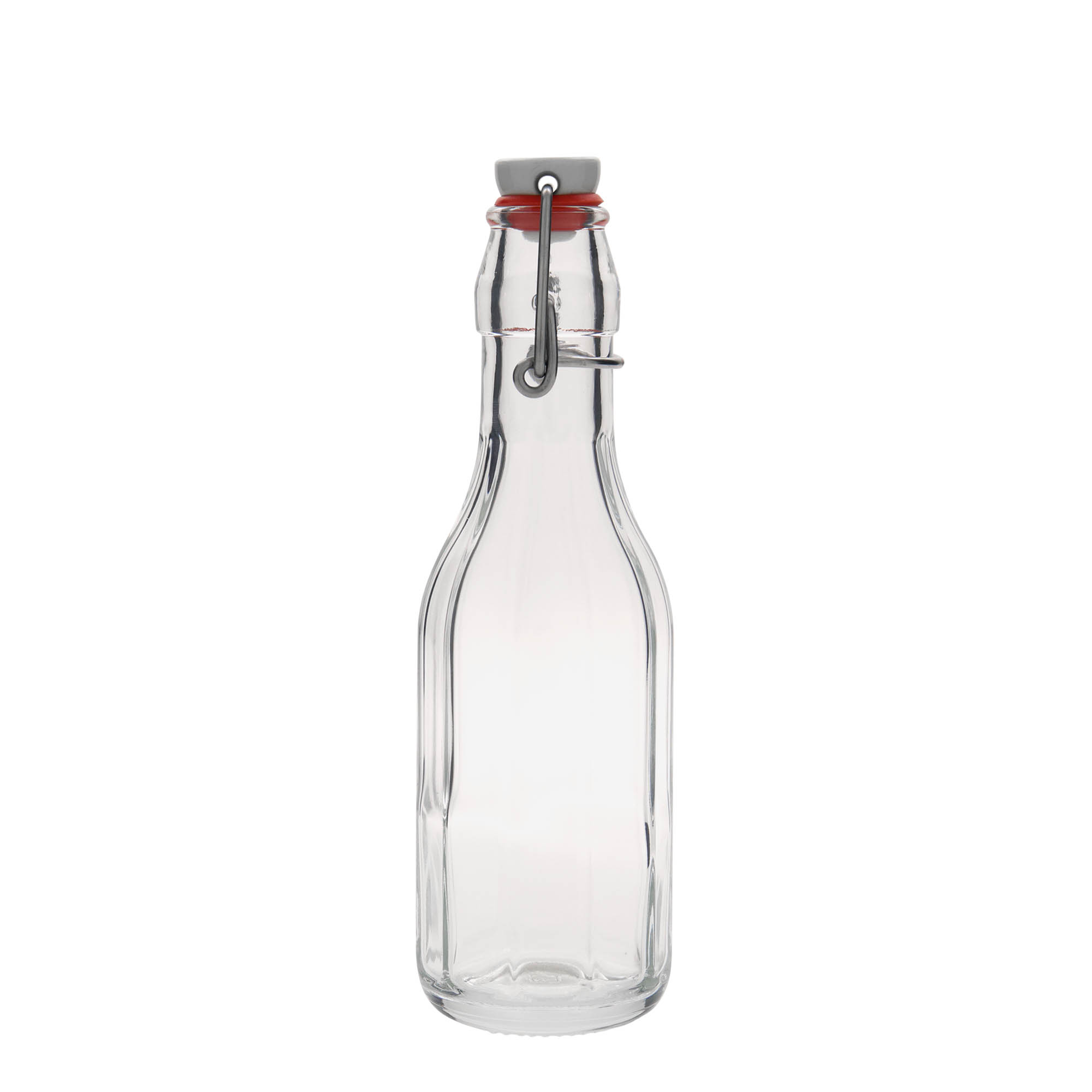 250 ml stiklinis butelis „Bravo“, dešimtkampis, kaklelis: užsegamas užraktas 250 ml stiklinis butelis „Bravo“, dešimtkampis, kaklelis: užsegamas užraktas