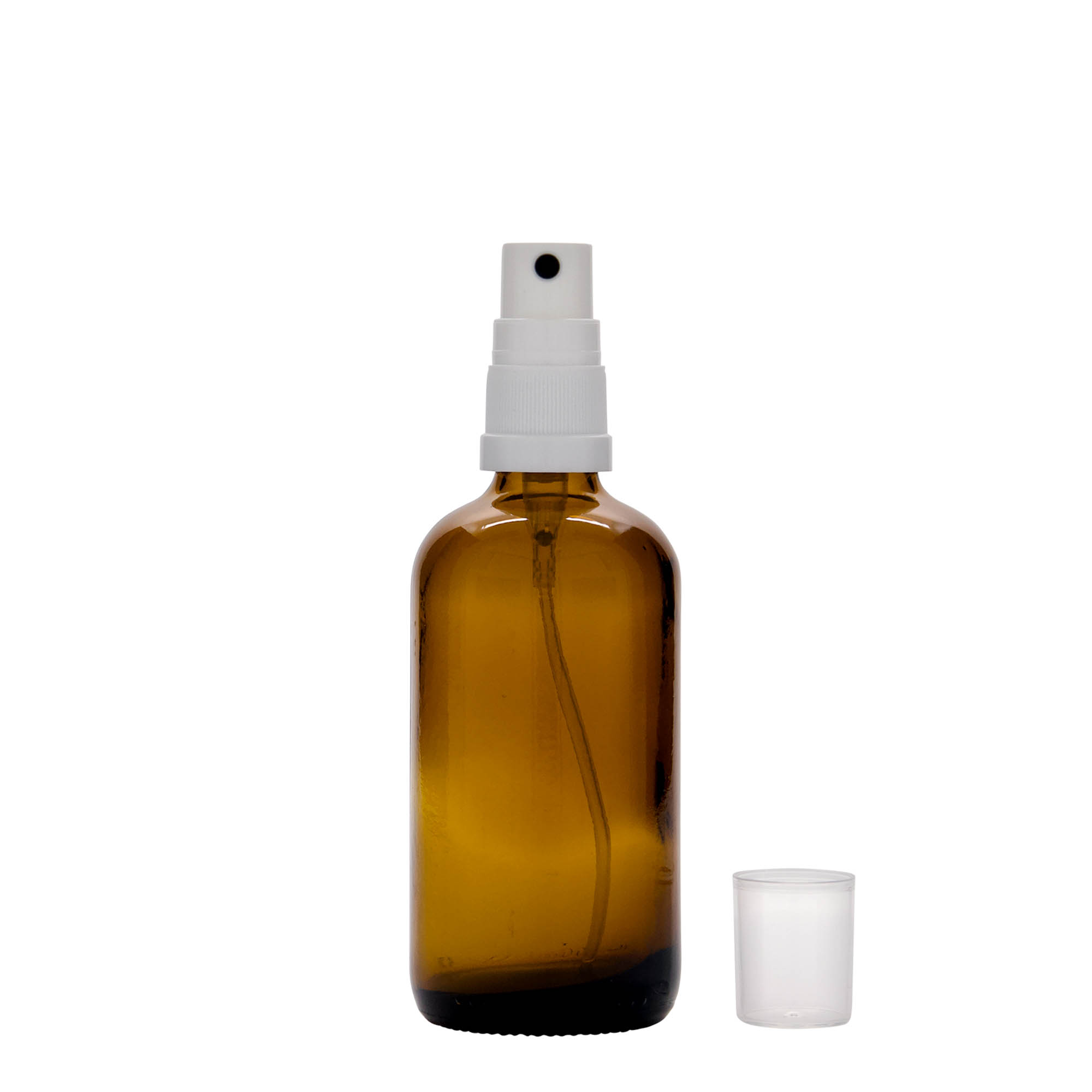 100 ml purškiamas buteliukas, medicininis, stiklinis, rudas, angos dydis: DIN 18