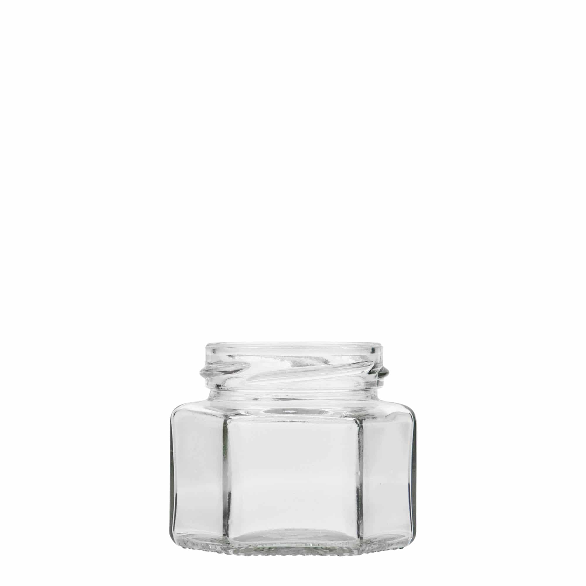 106 ml šešiakampis stiklas, anga: Twist-Off (TO 53)