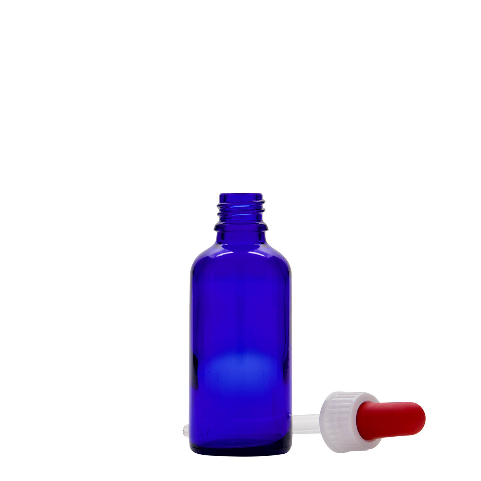 50 ml lašintuvo buteliukas, medicininis, stiklinis, karališkos mėlynos-raudonos spalvos, anga: DIN 18 50 ml lašintuvo buteliukas, medicininis, stiklinis, karališkos mėlynos-raudonos spalvos, anga: DIN 18