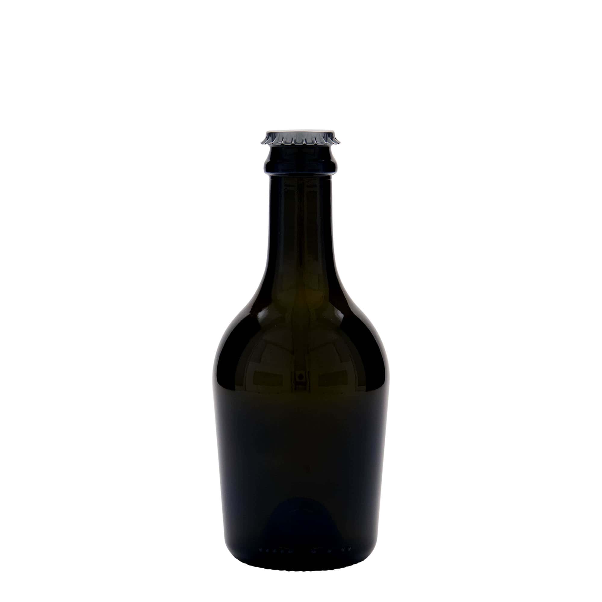 330 ml alaus / putojančio vyno butelis „Butterfly“, stiklas, senovinės žalios spalvos, kamštis: kronkorkas
