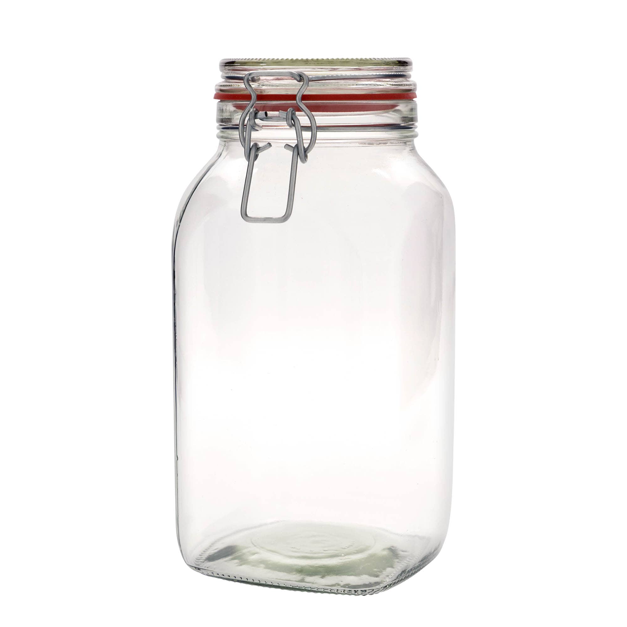 2,590 ml vielos užsegimo stiklainis #, kvadratinis, anga: vielos užsegimas
