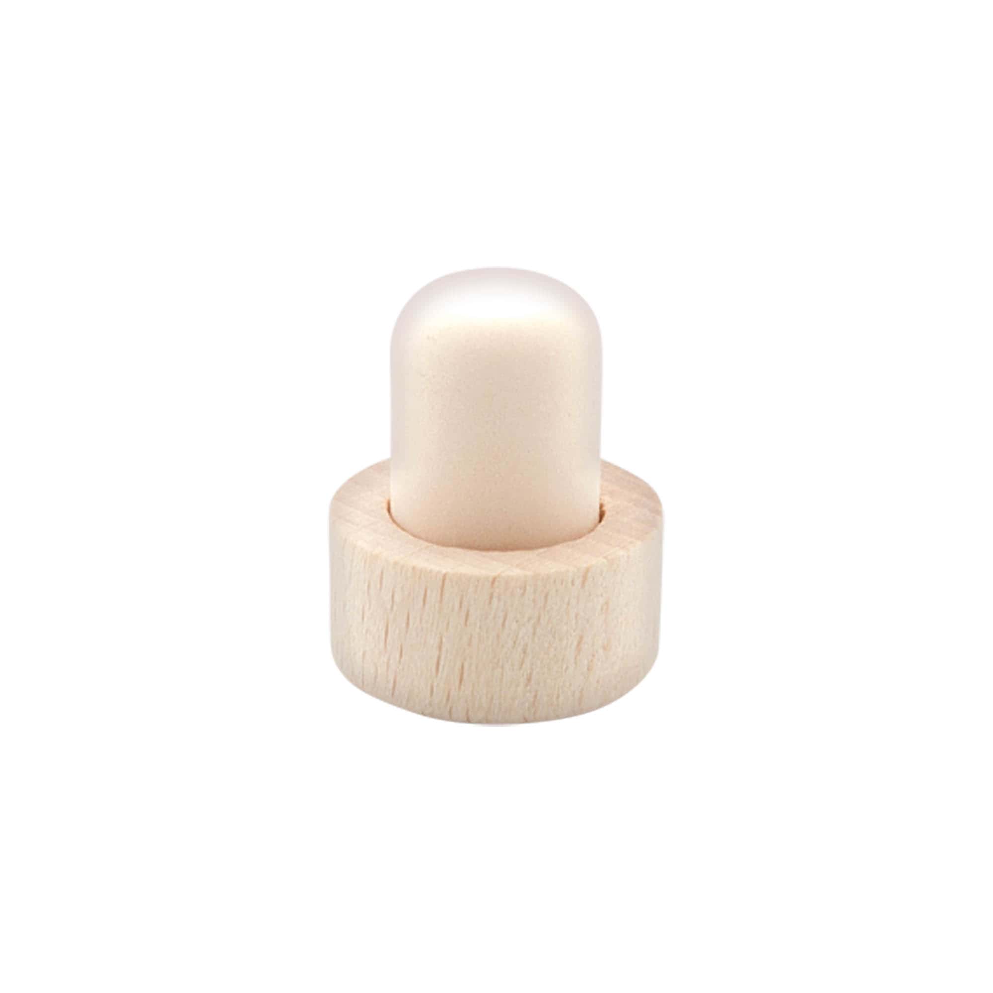 Rankenėlės kamštis 18 mm, mediena/plastikas, burnai: kamštis Rankenėlės kamštis 18 mm, mediena/plastikas, burnai: kamštis