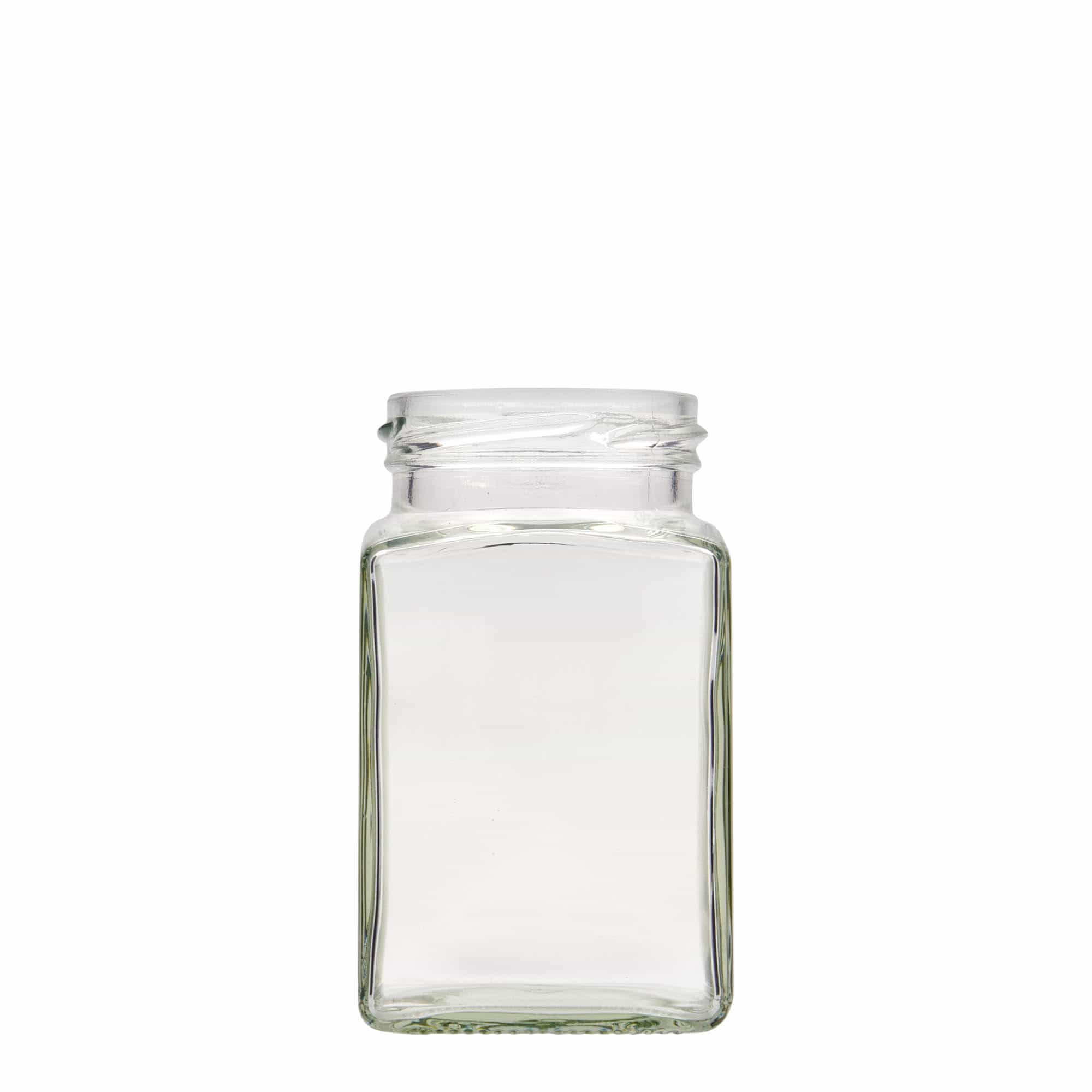 260 ml keturkampis stiklas, anga: sukamas dangtelis (TO 58)