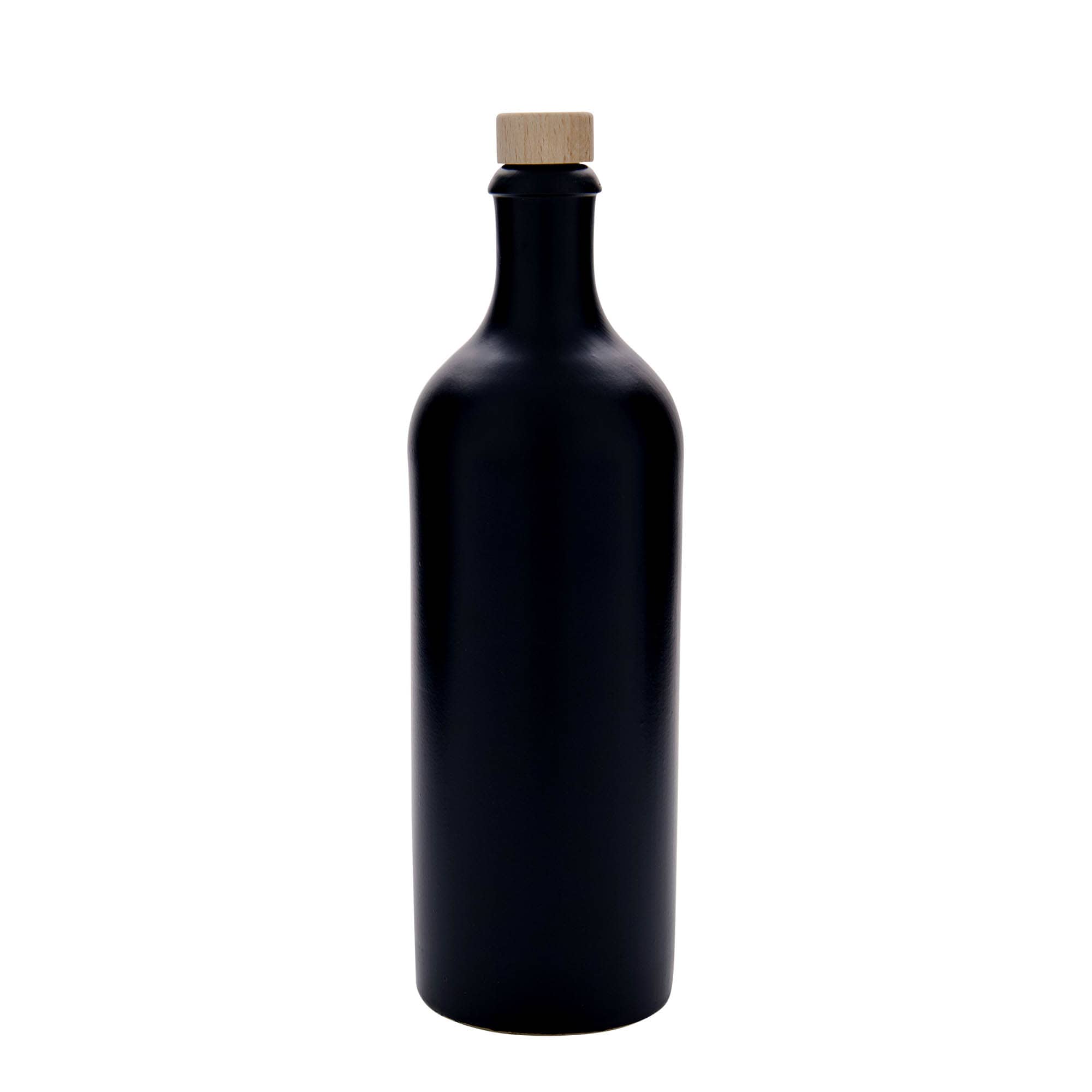 750 ml molinis ąsotis, keraminis, juodas, anga: kamštis