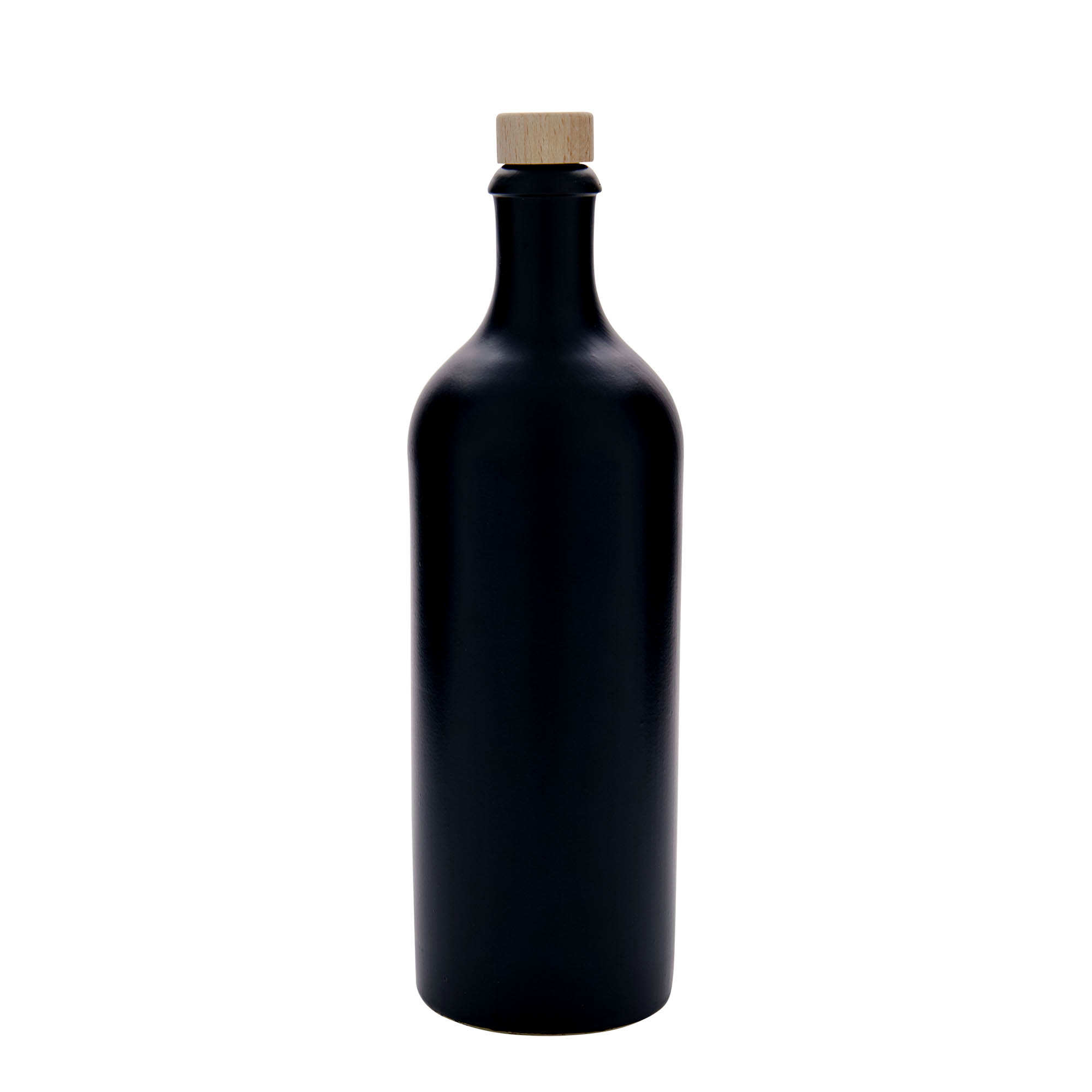 750 ml molinis ąsotis, keraminis, juodas, anga: kamštis