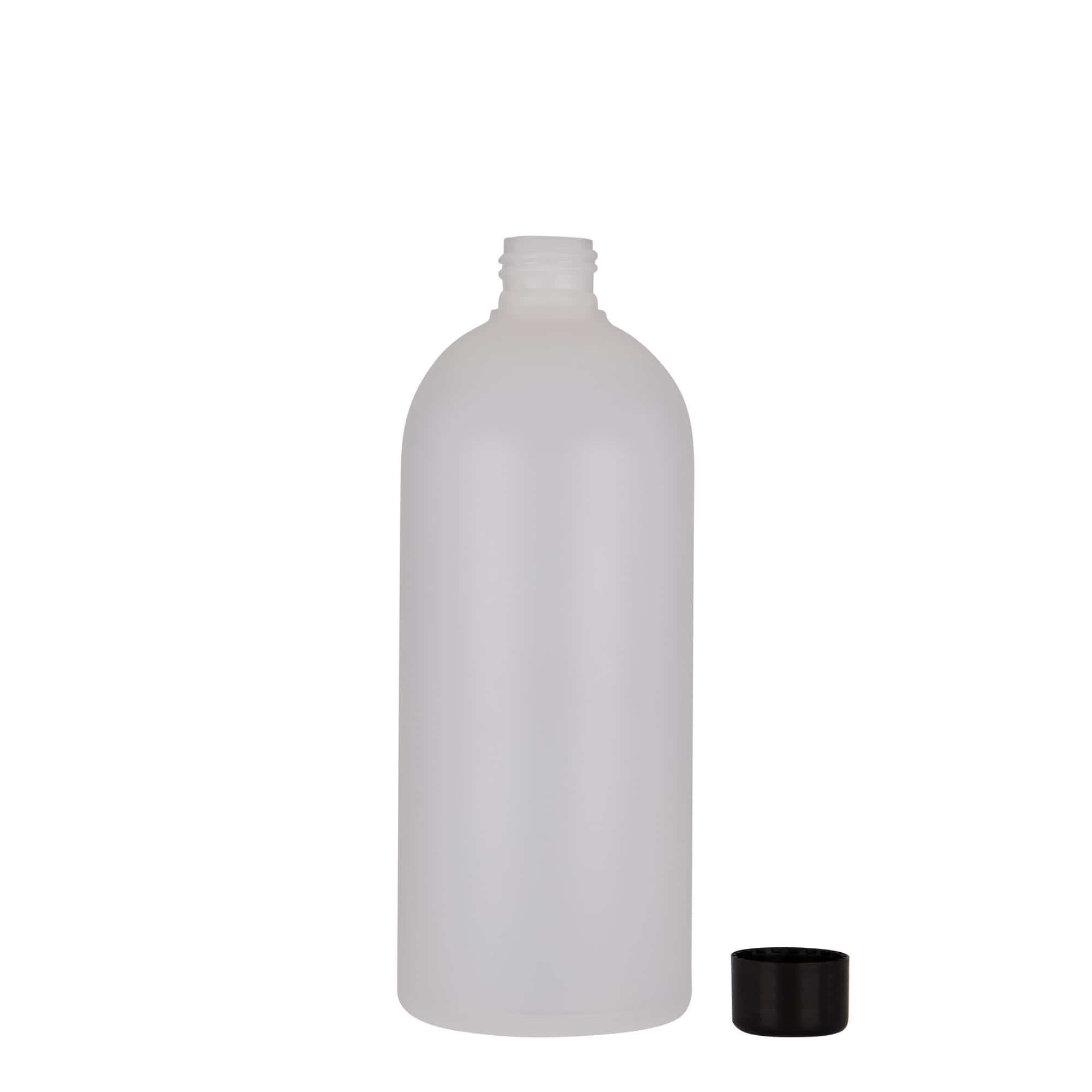 500 ml plastikinis butelis „Tuffy“, HDPE, natūralus, anga: 24/410