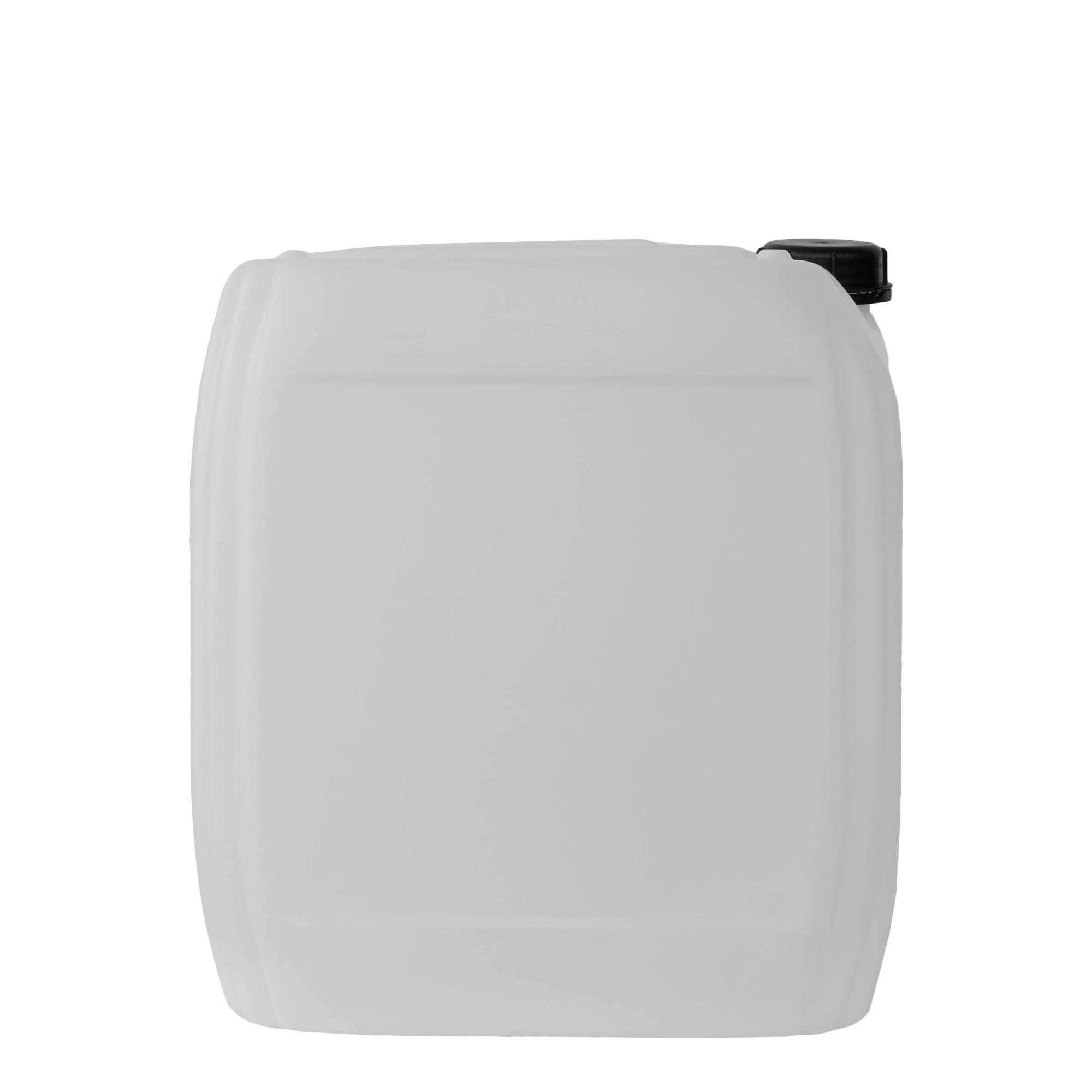 25 l kanistras, stačiakampis, HDPE plastikas, natūralios spalvos, anga: ND 60