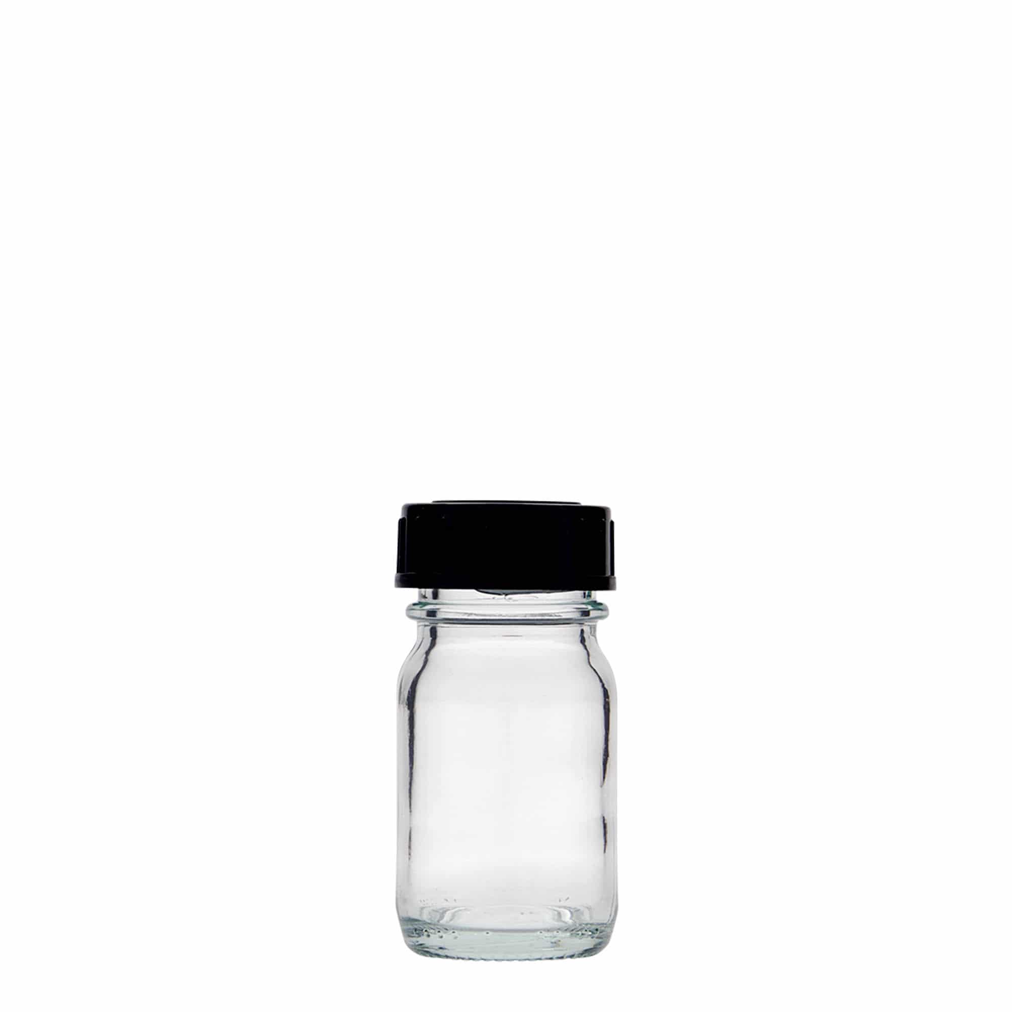 30 ml plataus kaklo stiklainis, anga: DIN 32