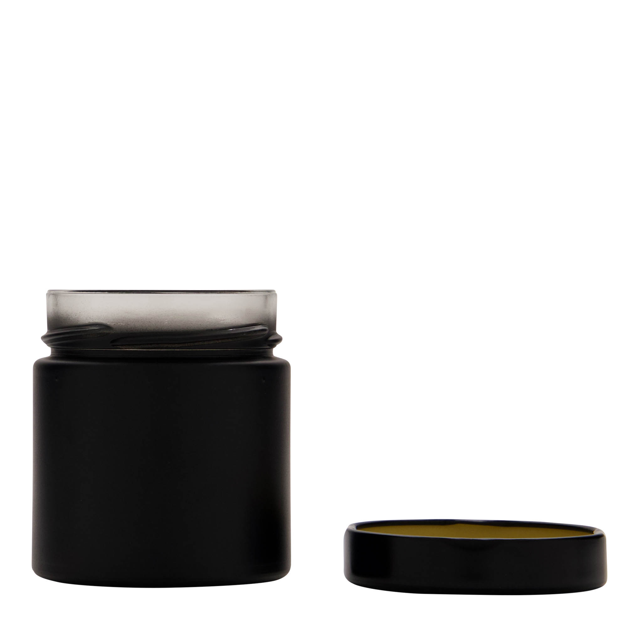 220 ml apvalus stiklas „Aurora“, juodas, anga: Deep-Twist-Off (DTO 66)