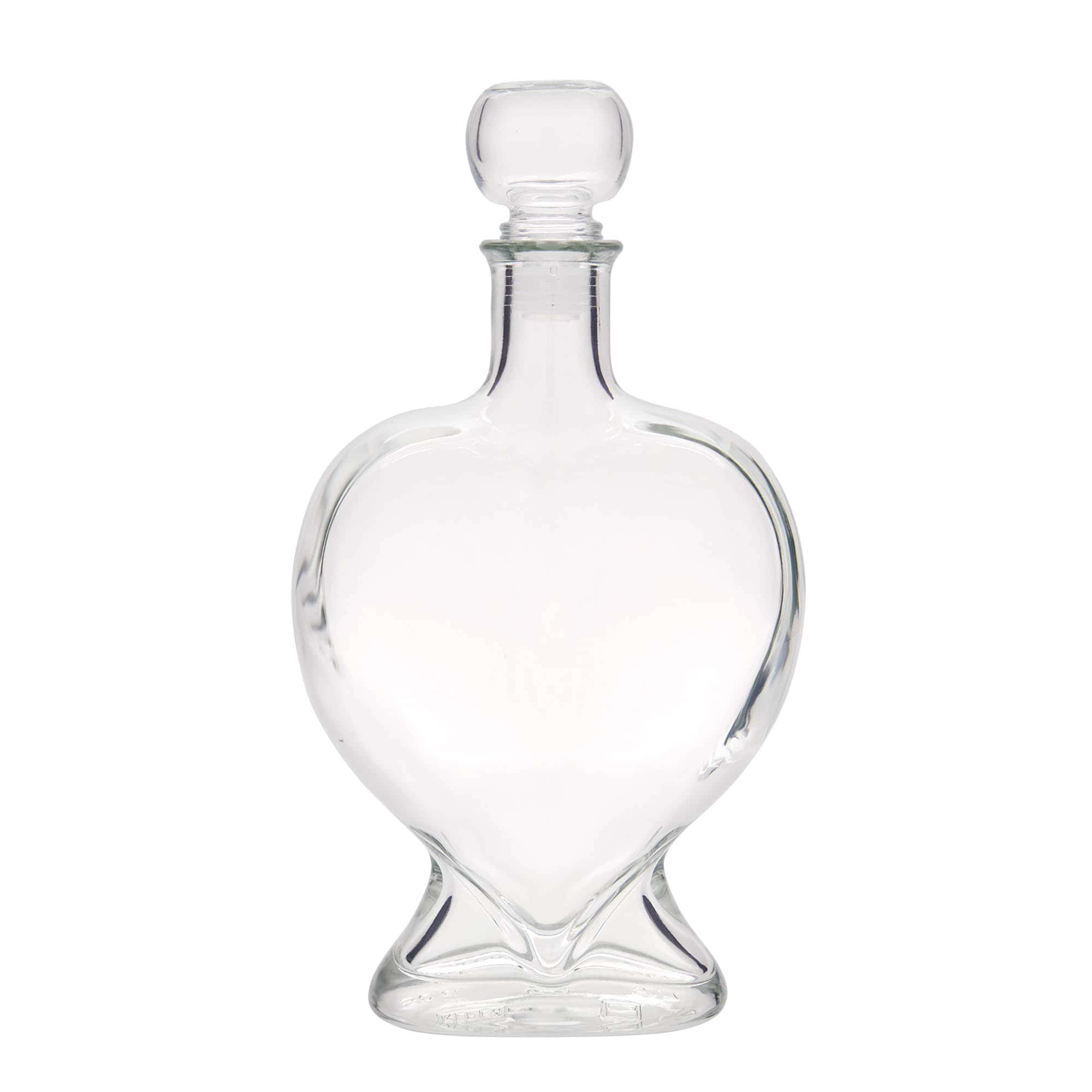 500 ml stiklinis butelis „Širdis“, anga: kamštis